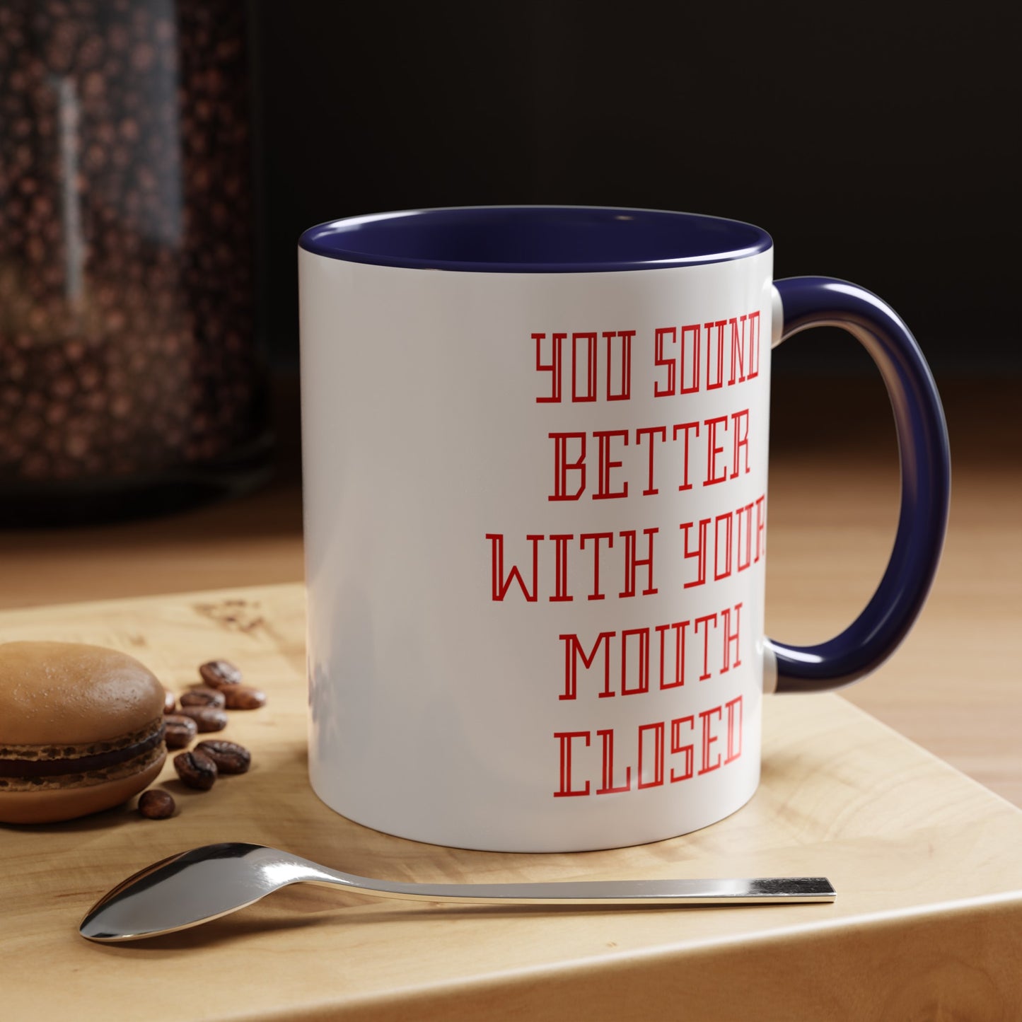 Mouth Closed-Accent Coffee Mug (11, 15oz)