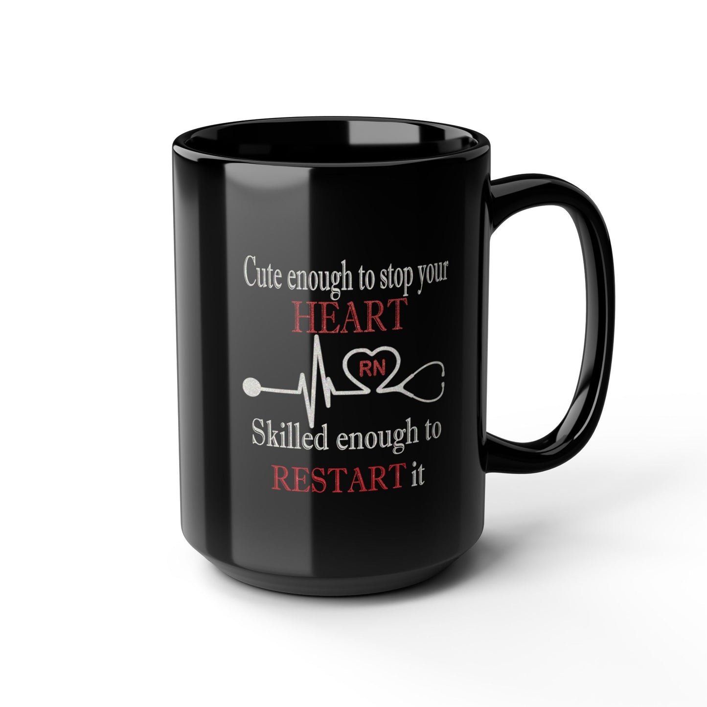 Stop Heart-Black Mug (11oz, 15oz)
