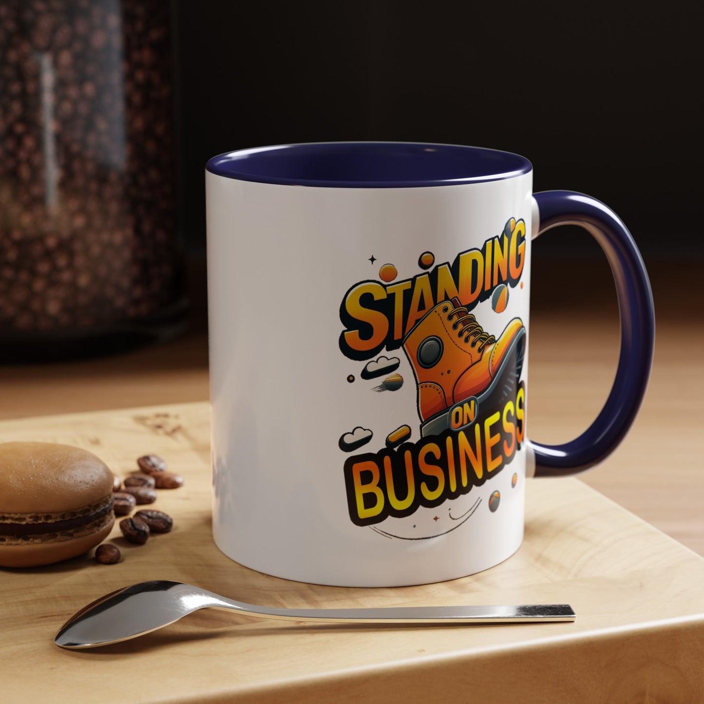 Standing on Business-Tim Boot-Accent Coffee Mug (11, 15oz)