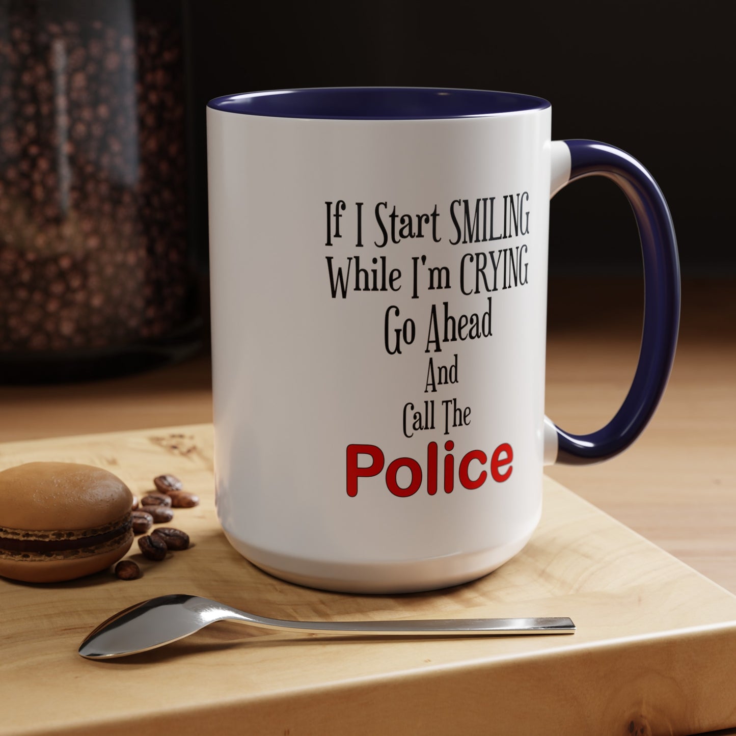 Smiling-Crying-Accent Coffee Mug (11, 15oz)