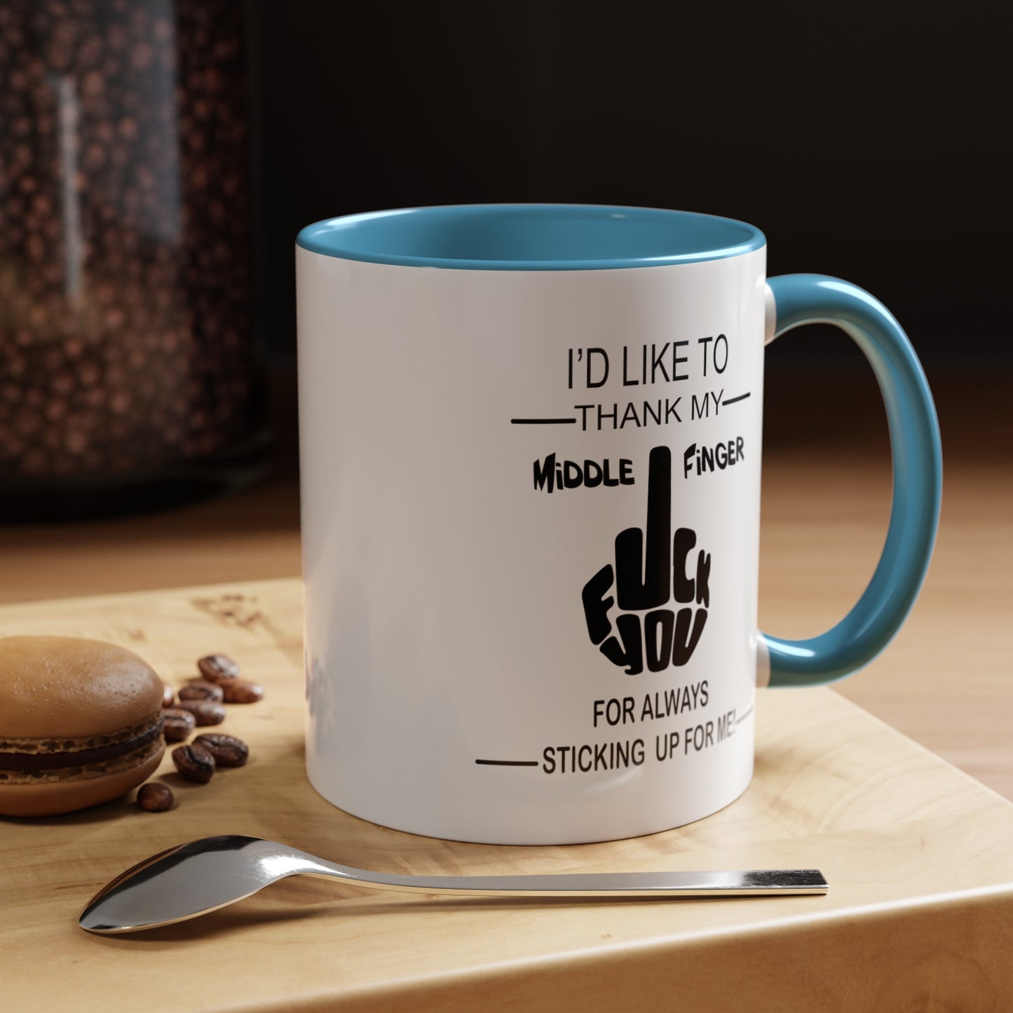 Fu(k You-Middle Finger-Accent Coffee Mug (11, 15oz)