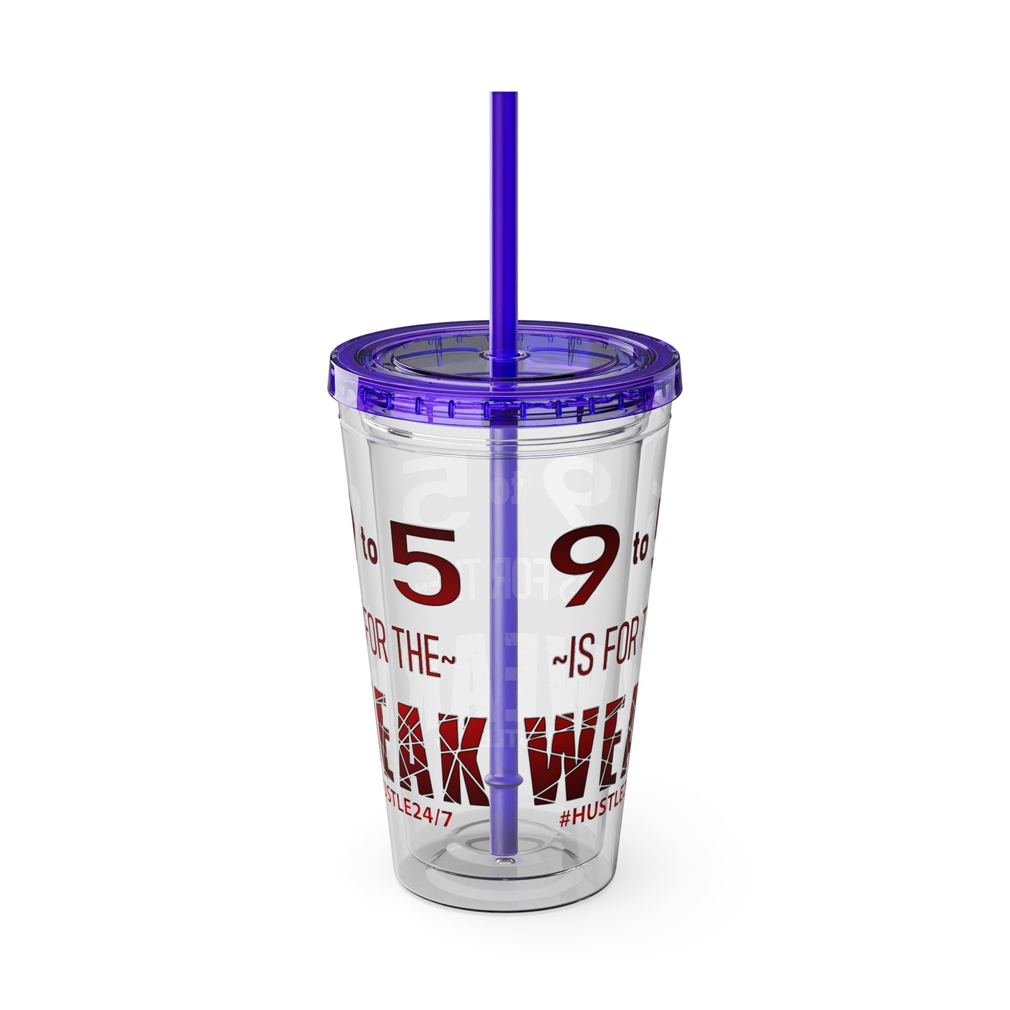 9 to 5-Sunsplash Acrylic Tumbler with Straw, 16oz