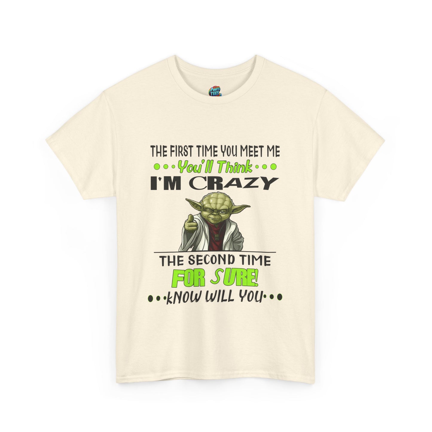 Crazy Yoda-Heavy Cotton Classic Tee