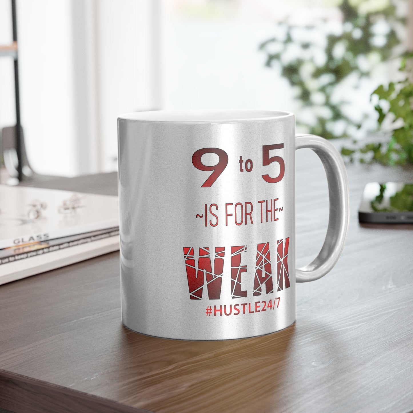 9 to 5-Metallic Mug (Silver\Gold), 11oz