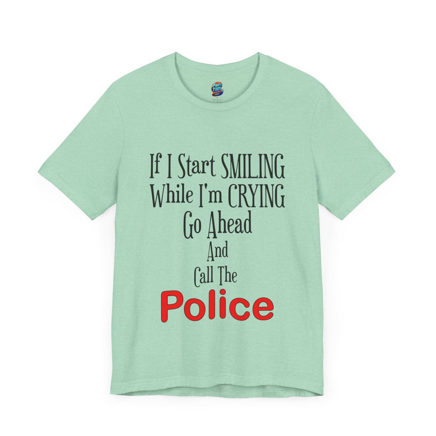 Smiling-Crying-Jersey Knit T-Shirt