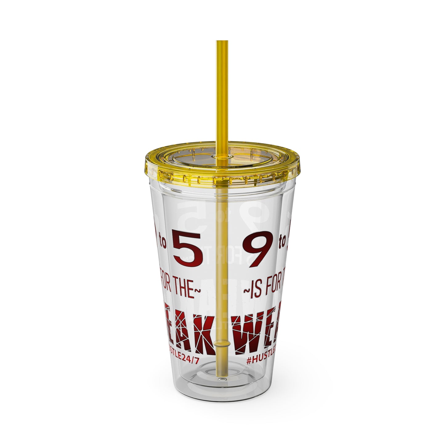 9 to 5-Sunsplash Acrylic Tumbler with Straw, 16oz
