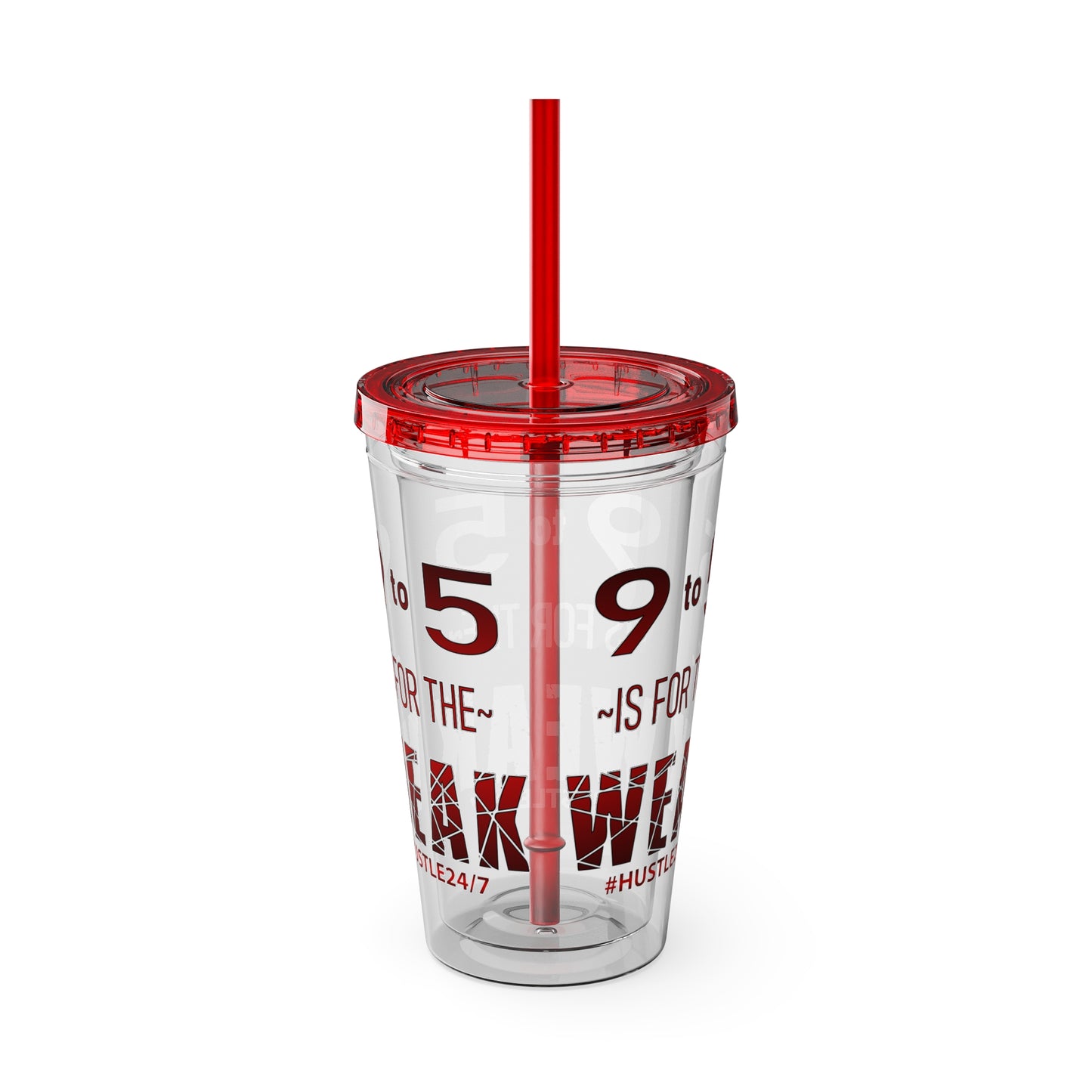9 to 5-Sunsplash Acrylic Tumbler with Straw, 16oz