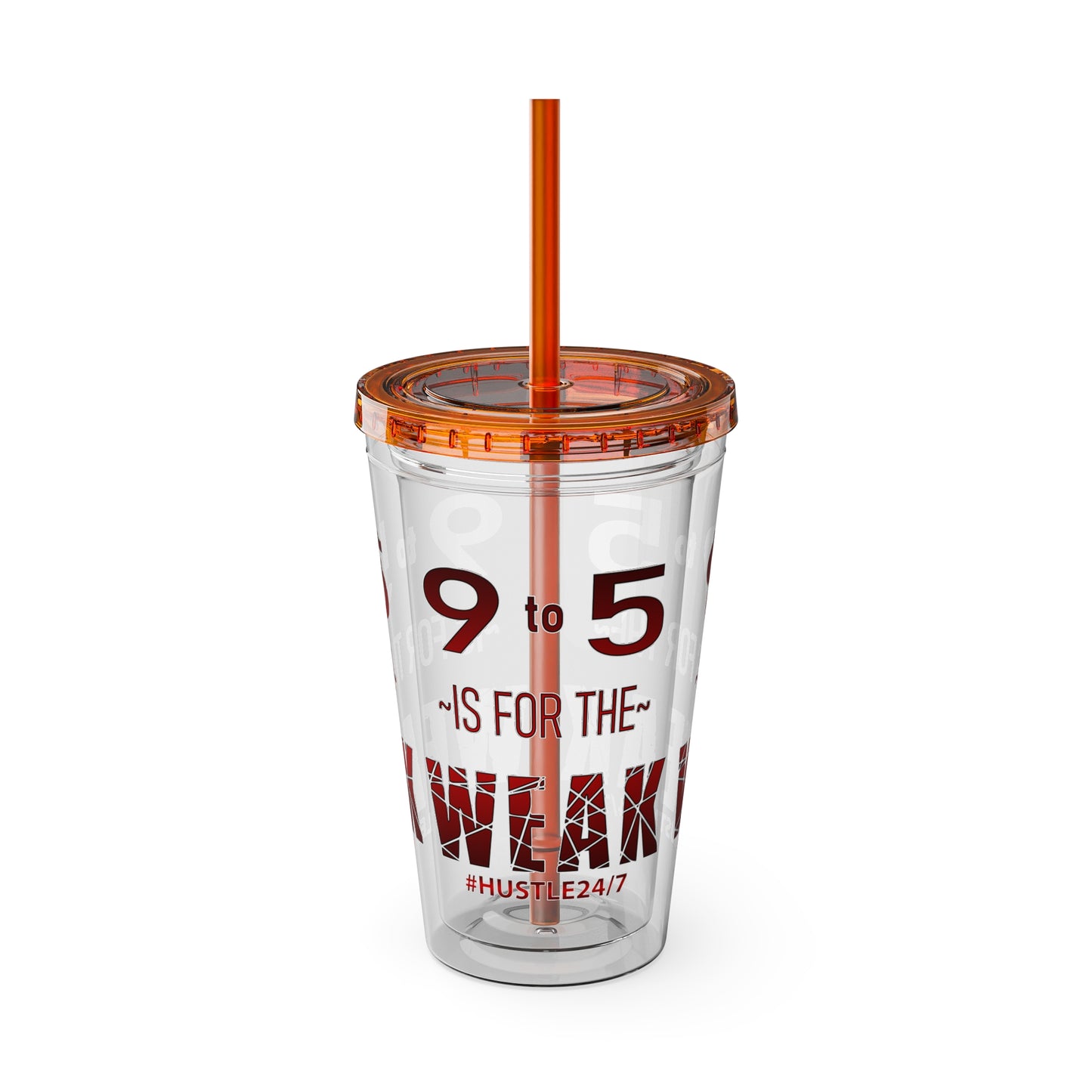 9 to 5-Sunsplash Acrylic Tumbler with Straw, 16oz