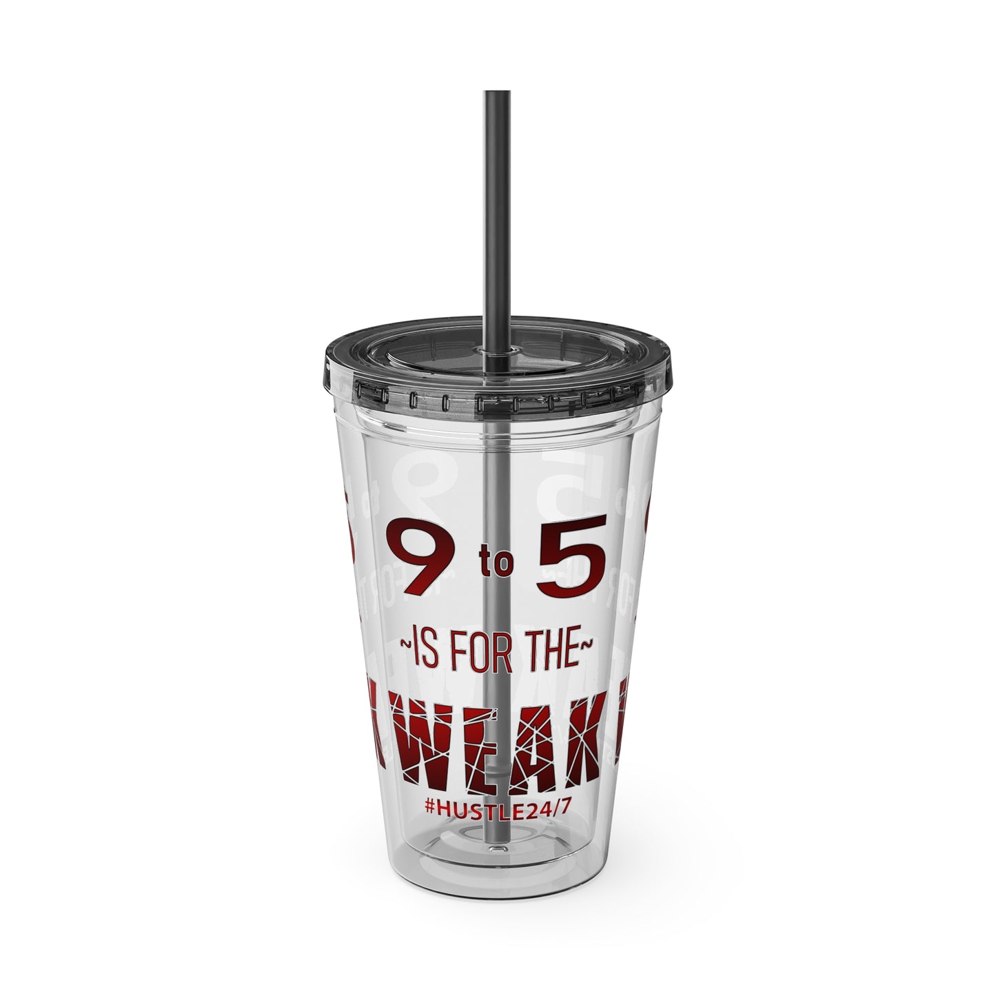 9 to 5-Sunsplash Acrylic Tumbler with Straw, 16oz