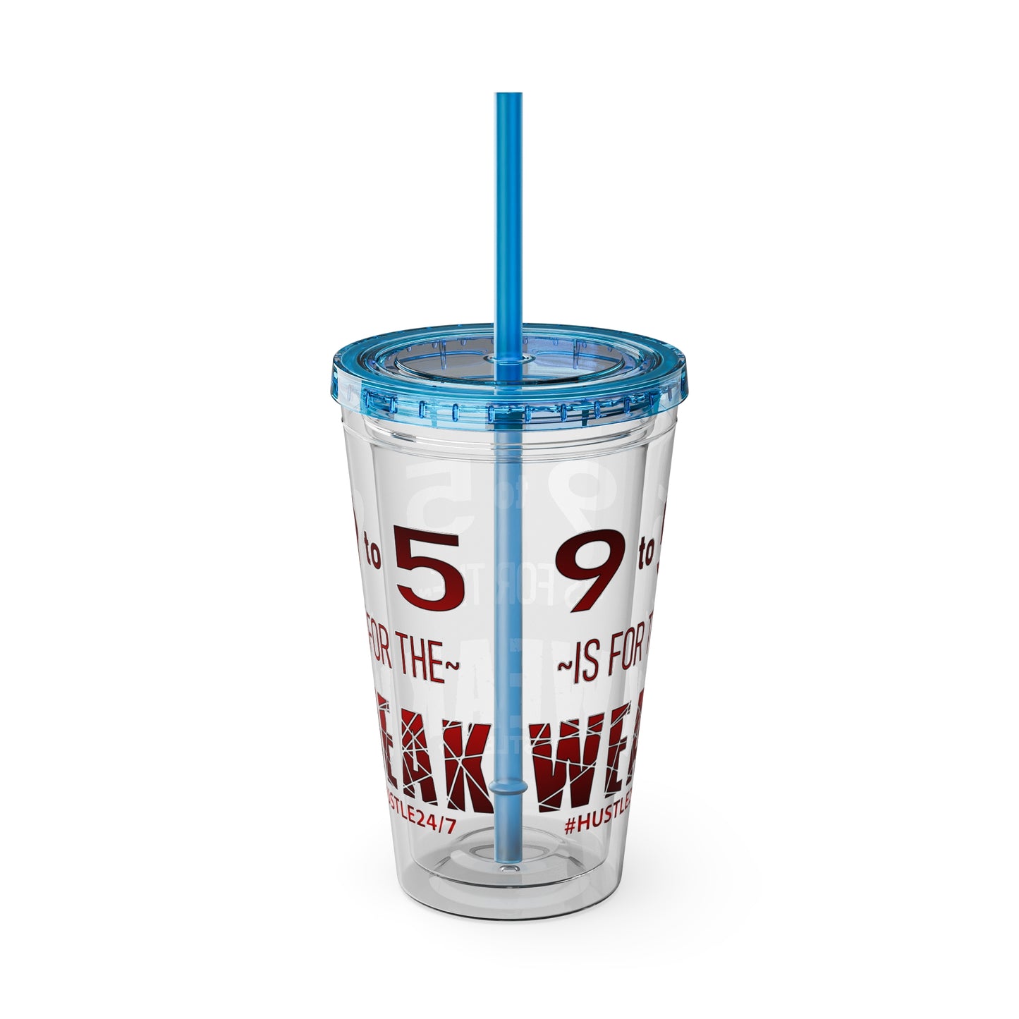 9 to 5-Sunsplash Acrylic Tumbler with Straw, 16oz