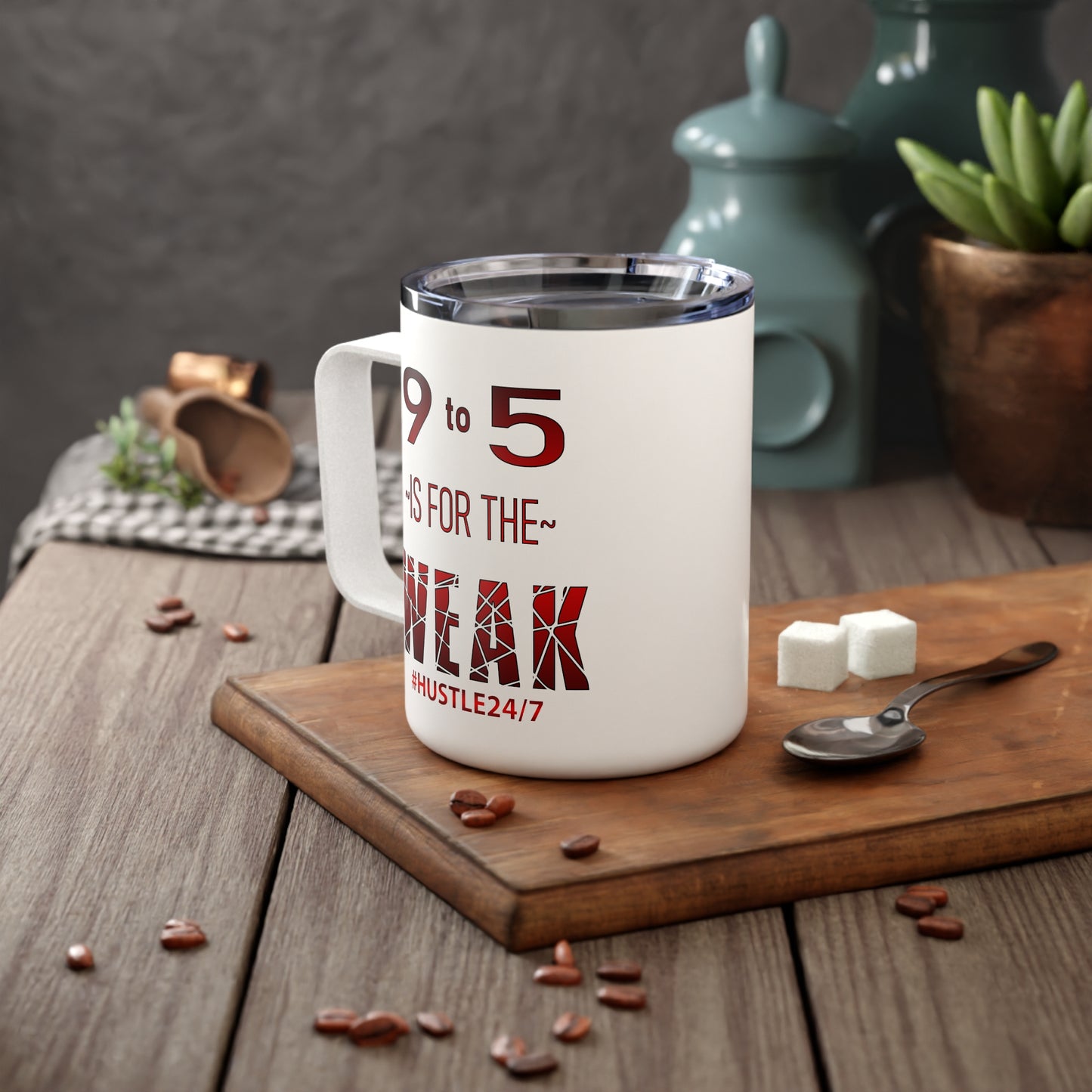9 to 5-Insulated Coffee Mug, 10oz