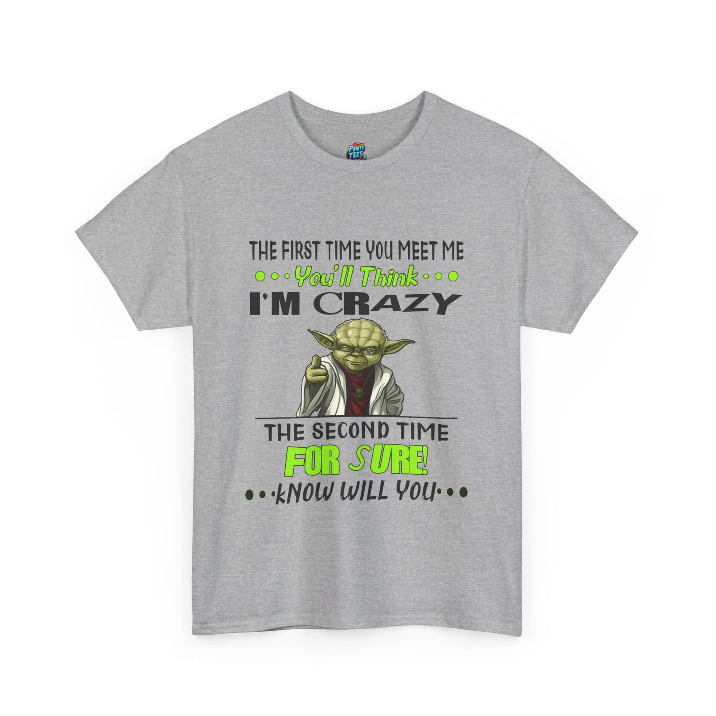 Crazy Yoda-Heavy Cotton Classic Tee