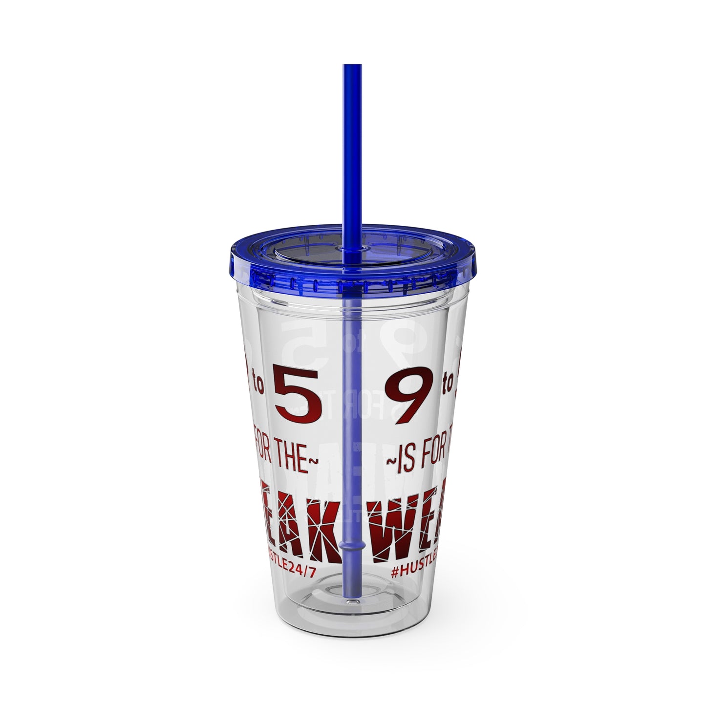 9 to 5-Sunsplash Acrylic Tumbler with Straw, 16oz