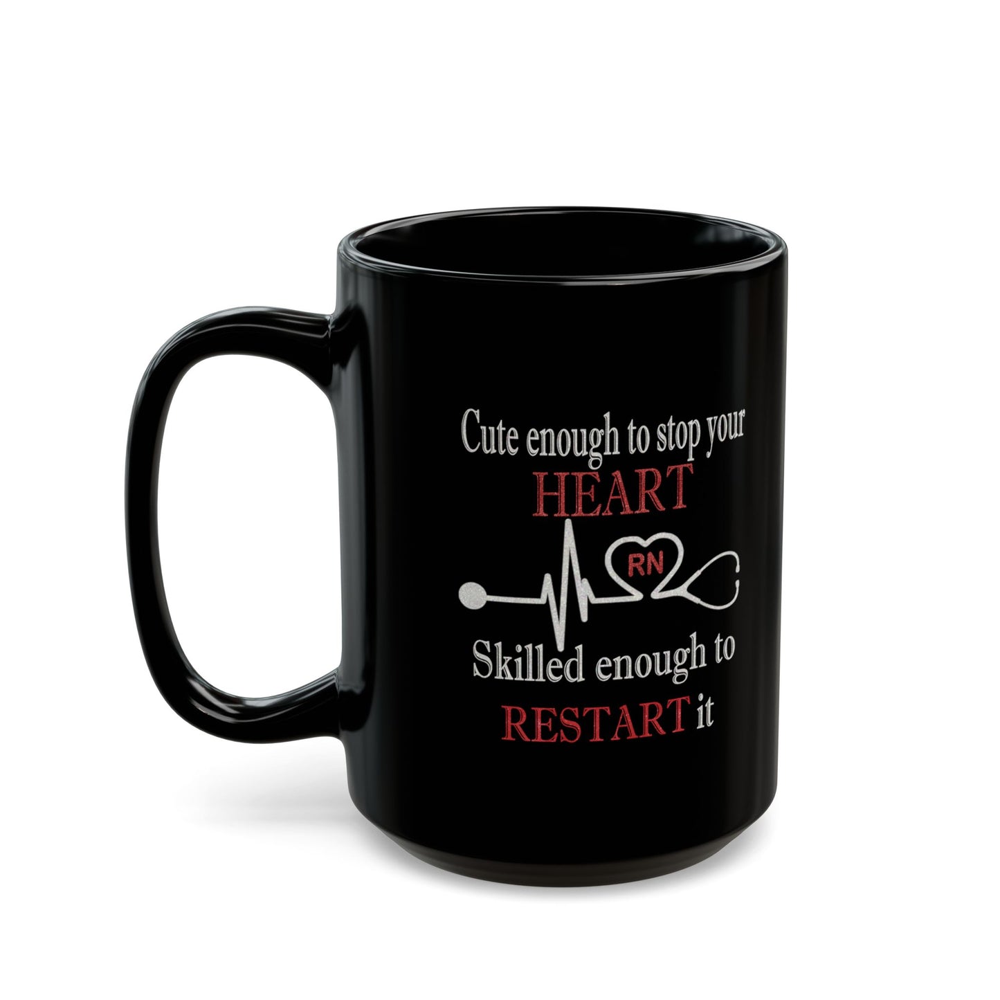 Stop Heart-Black Mug (11oz, 15oz)