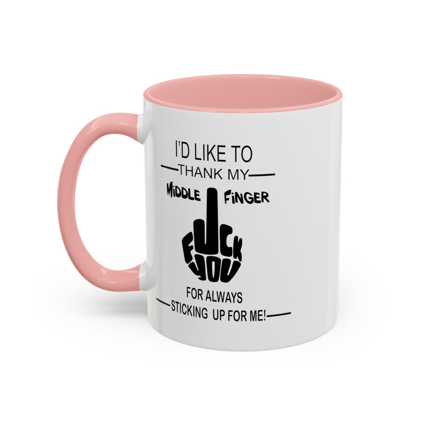 Fu(k You-Middle Finger-Accent Coffee Mug (11, 15oz)