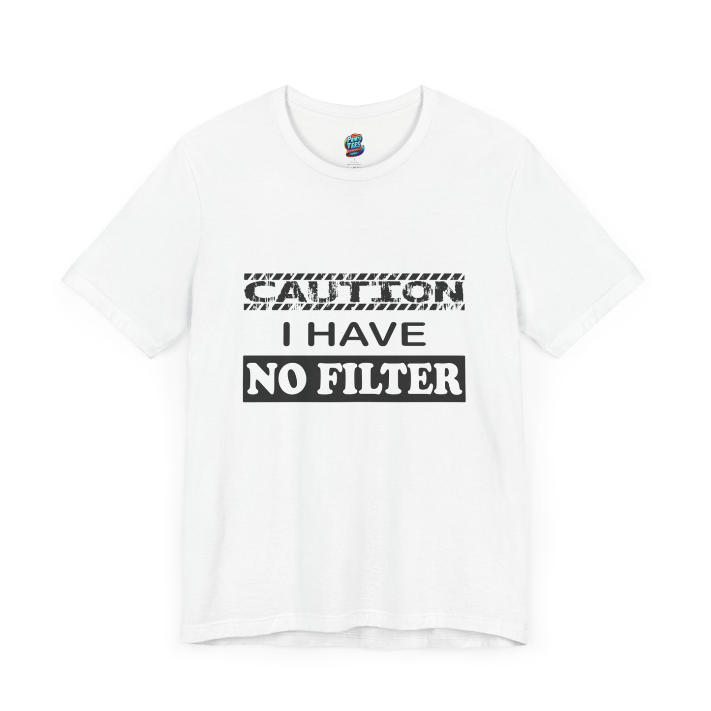 Caution-No Filter-Jersey Knit T-Shirt
