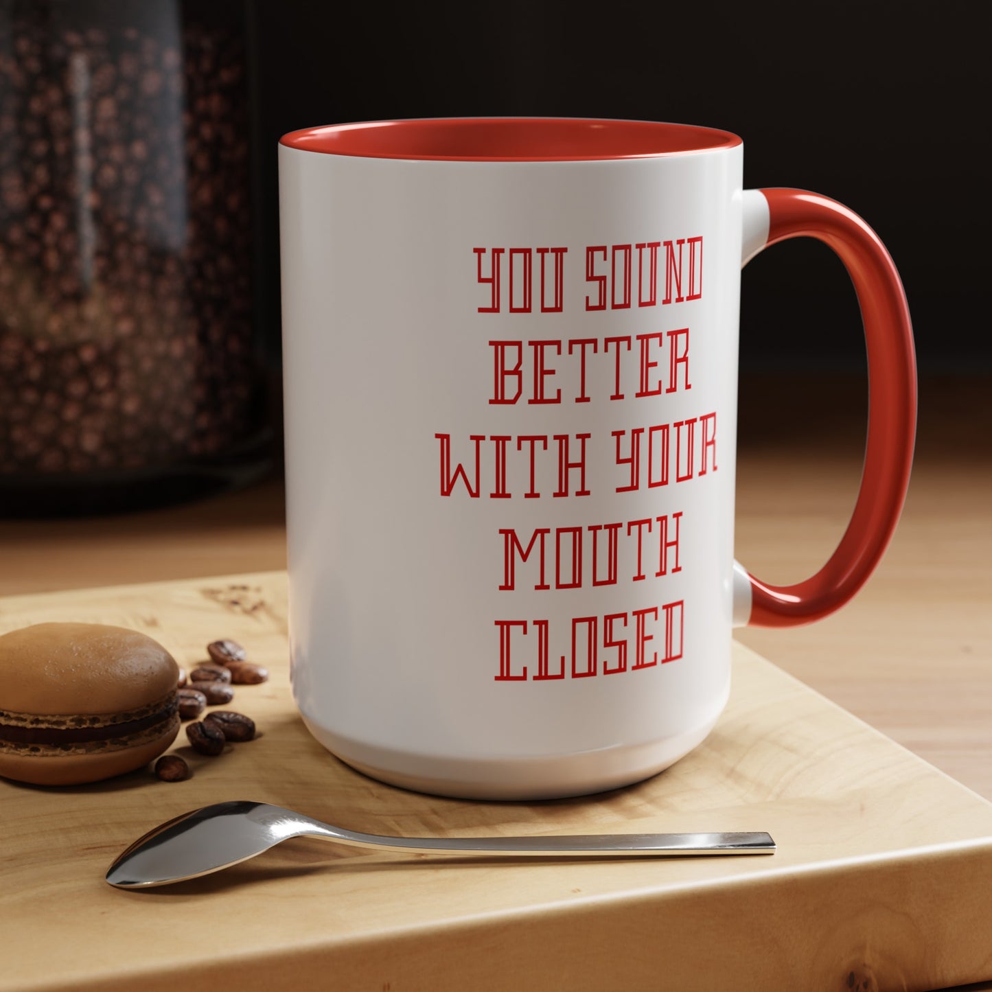 Mouth Closed-Accent Coffee Mug (11, 15oz)