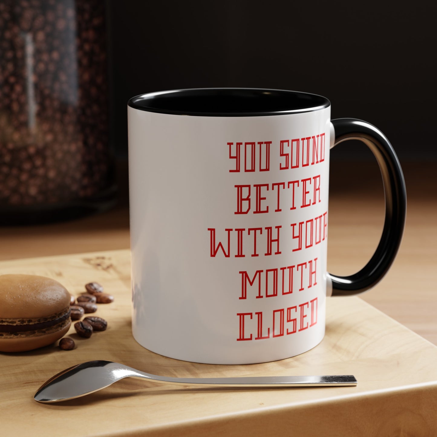 Mouth Closed-Accent Coffee Mug (11, 15oz)