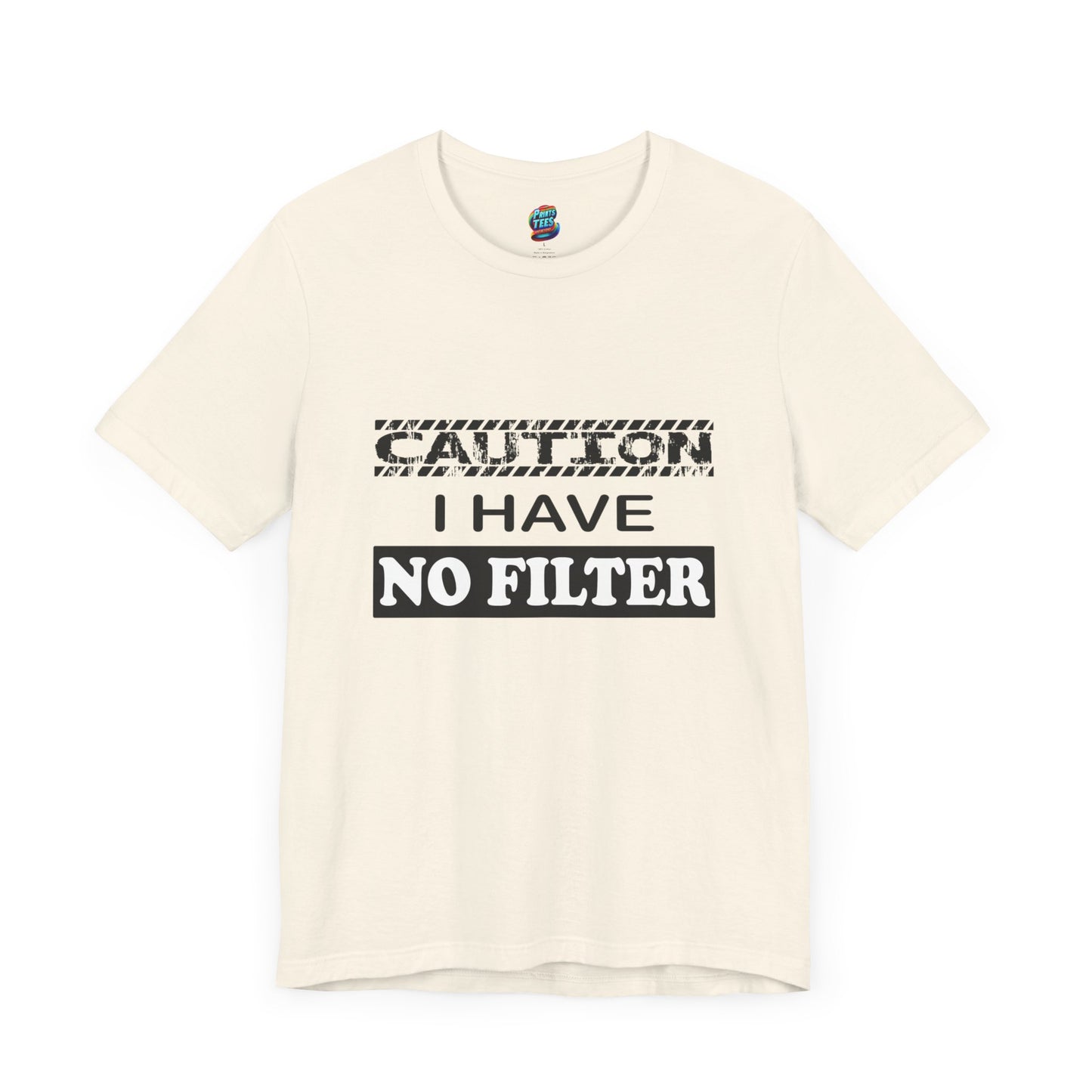 Caution-No Filter-Jersey Knit T-Shirt