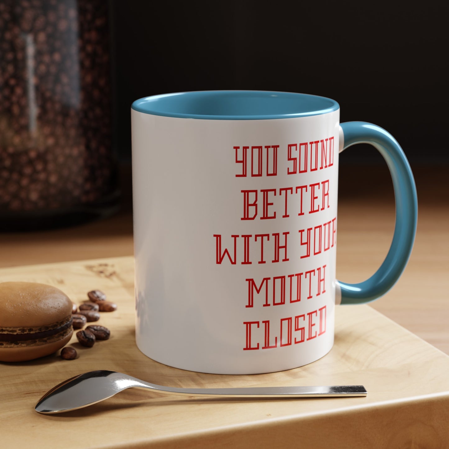 Mouth Closed-Accent Coffee Mug (11, 15oz)