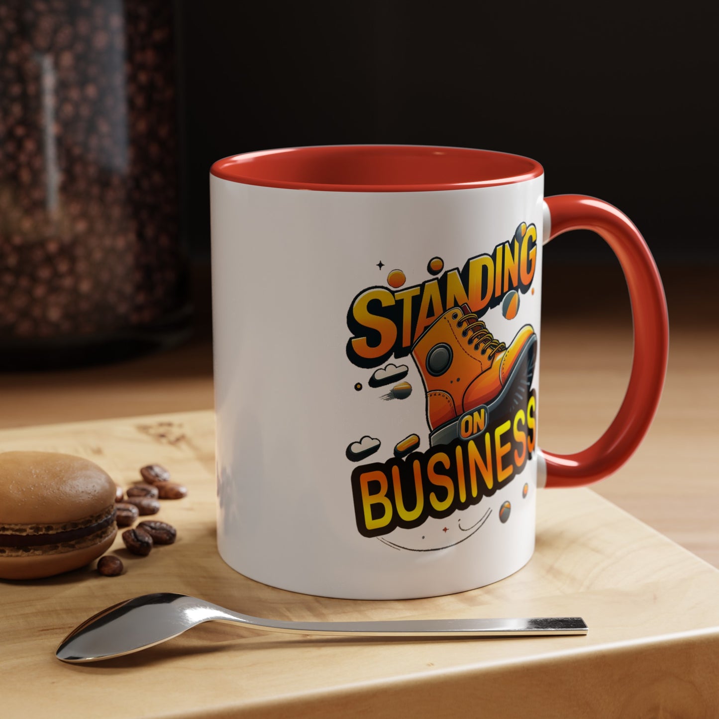 Standing on Business-Tim Boot-Accent Coffee Mug (11, 15oz)