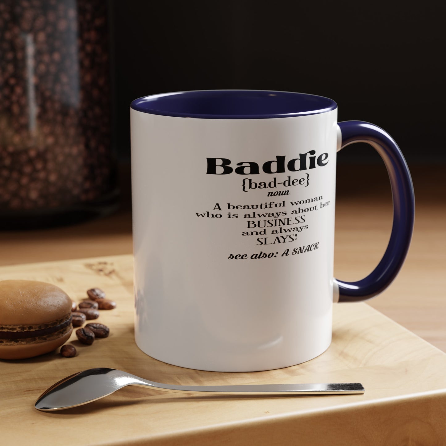 Baddie Definition-Accent Coffee Mug (11, 15oz)