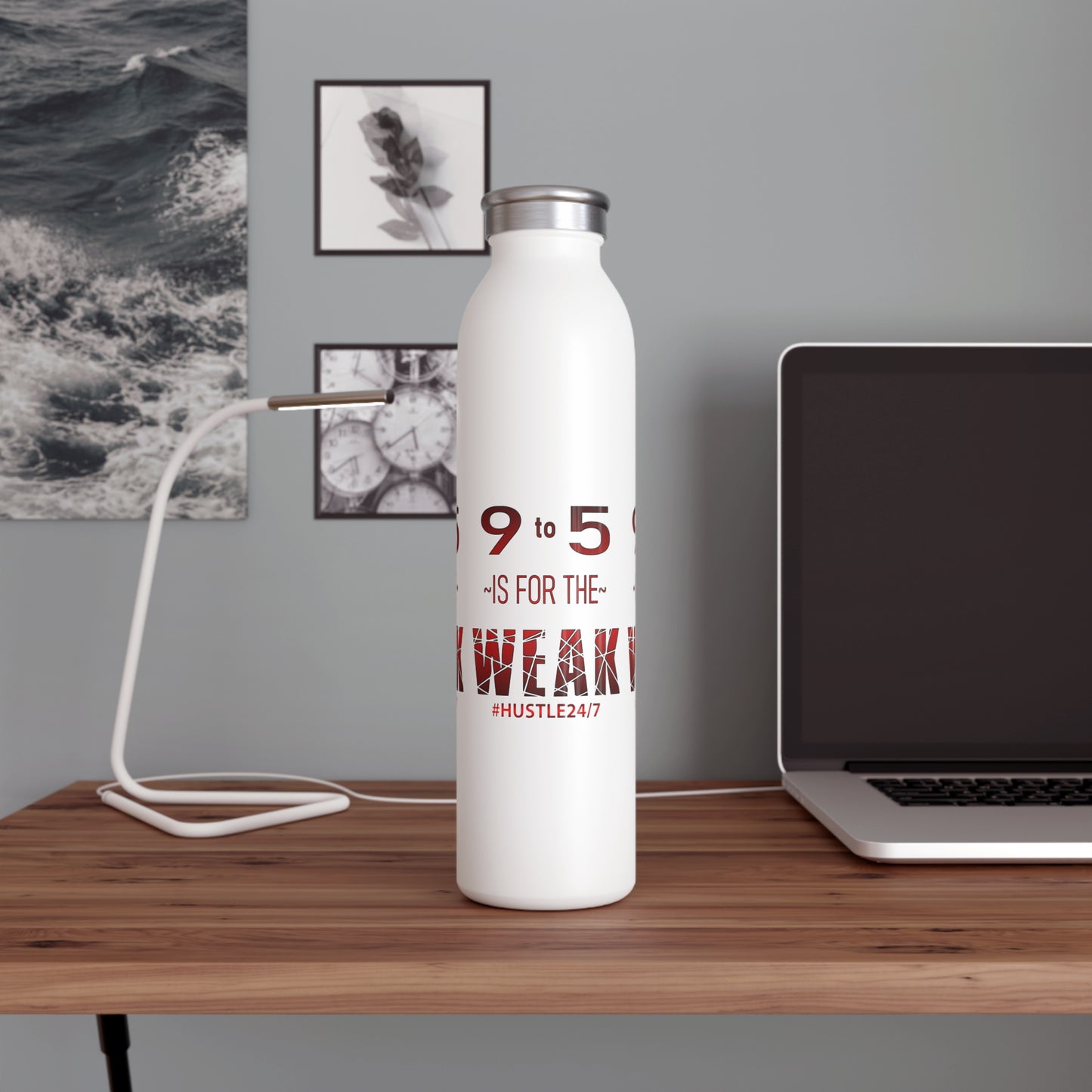 9 to 5-Stainless Steel Slim Water Bottle, 20oz