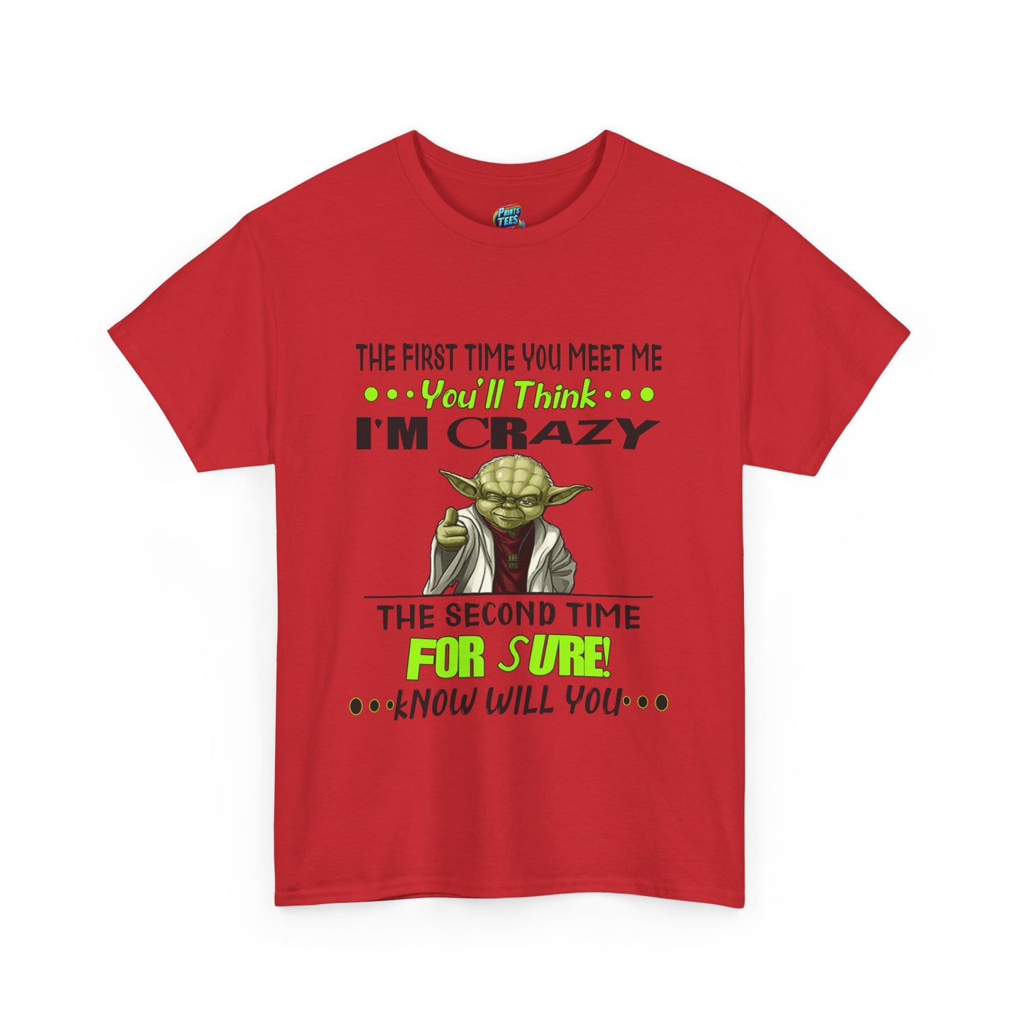 Crazy Yoda-Heavy Cotton Classic Tee