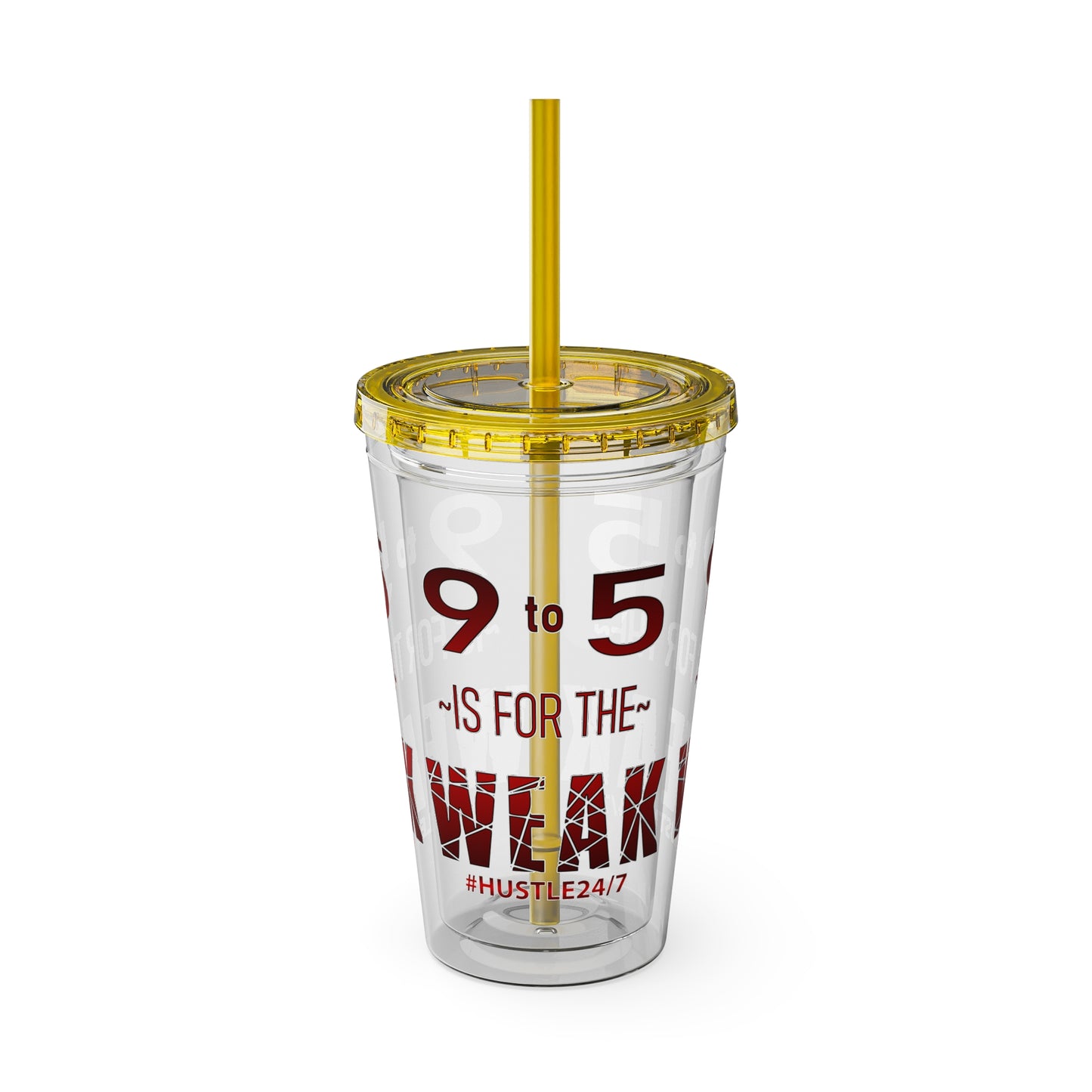 9 to 5-Sunsplash Acrylic Tumbler with Straw, 16oz