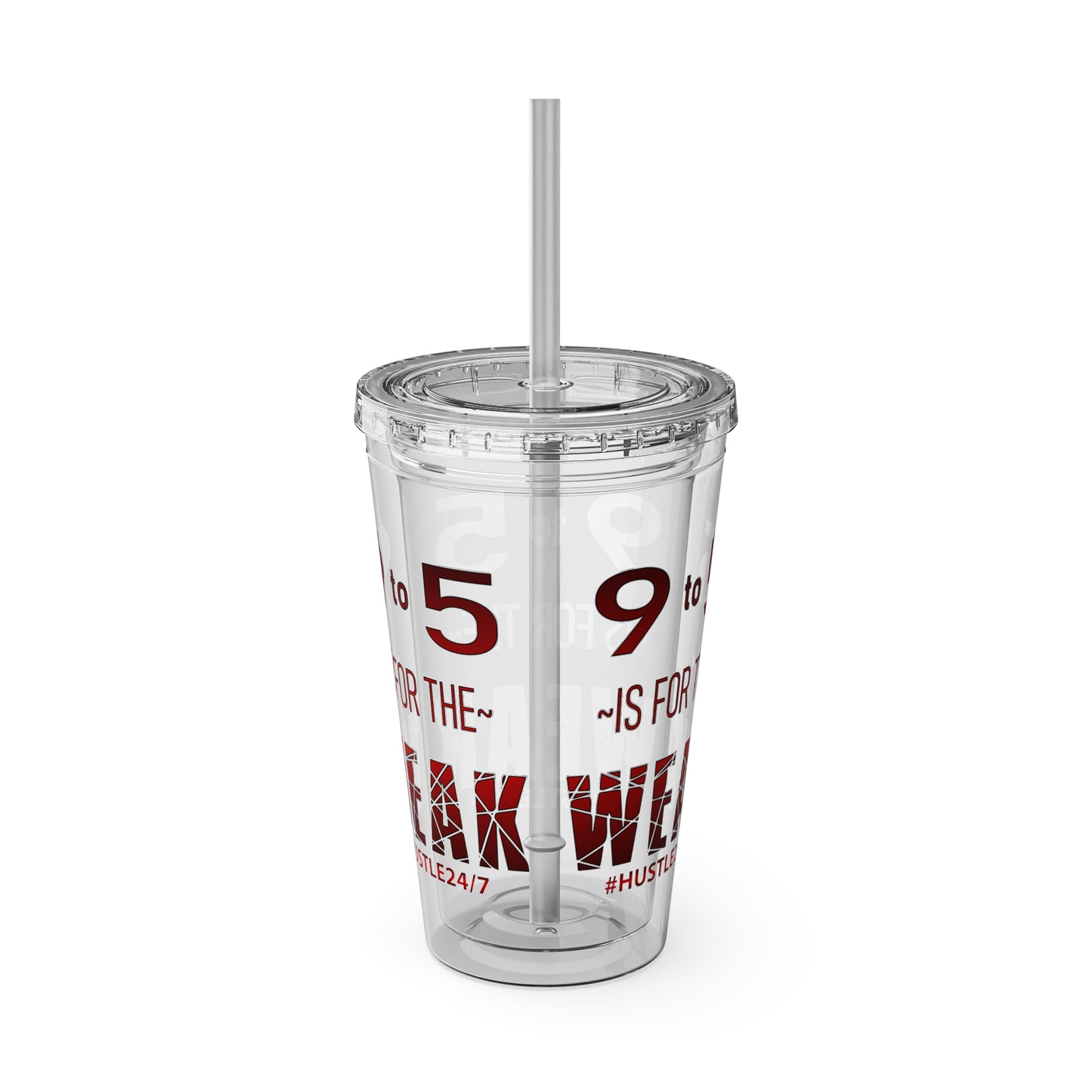 9 to 5-Sunsplash Acrylic Tumbler with Straw, 16oz