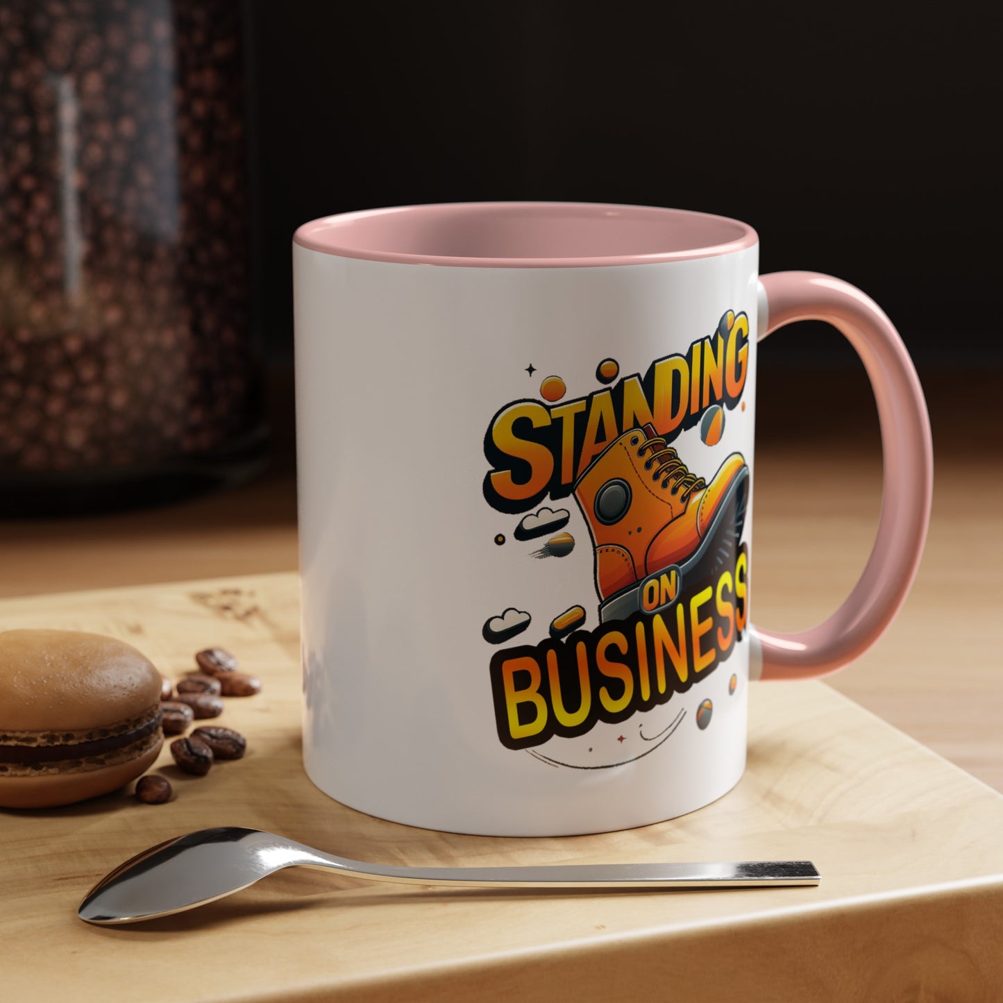 Standing on Business-Tim Boot-Accent Coffee Mug (11, 15oz)