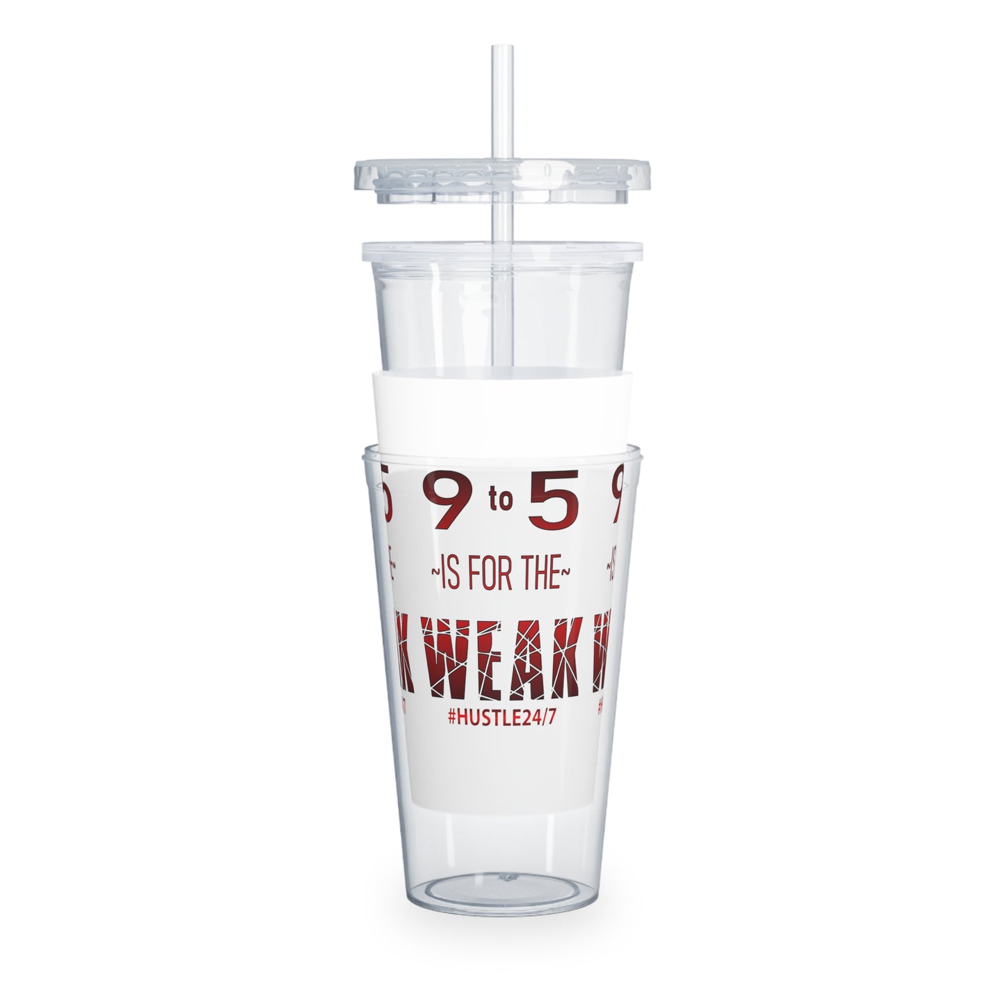 9 to 5-Plastic Tumbler with Straw, 20oz