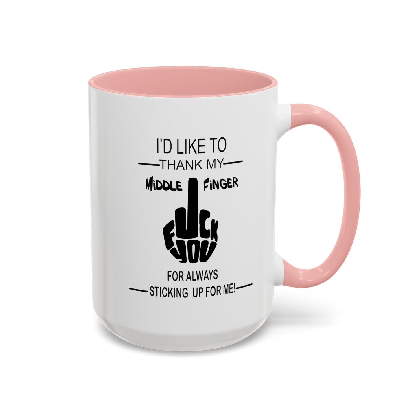 Fu(k You-Middle Finger-Accent Coffee Mug (11, 15oz)