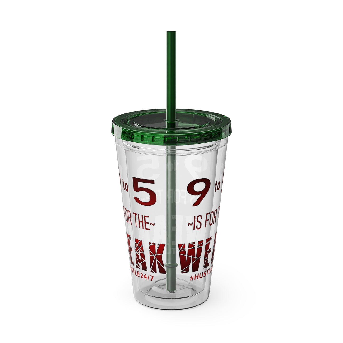 9 to 5-Sunsplash Acrylic Tumbler with Straw, 16oz