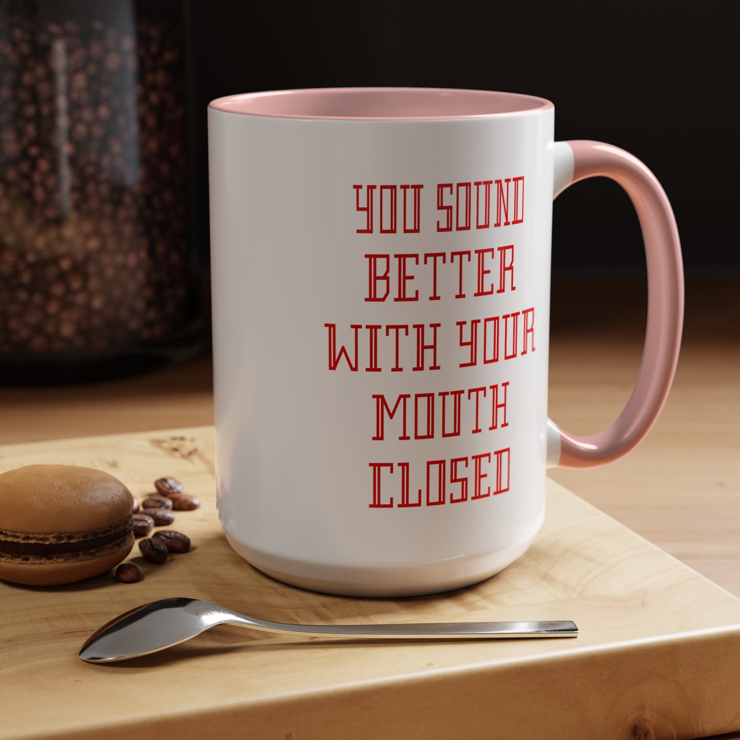 Mouth Closed-Accent Coffee Mug (11, 15oz)