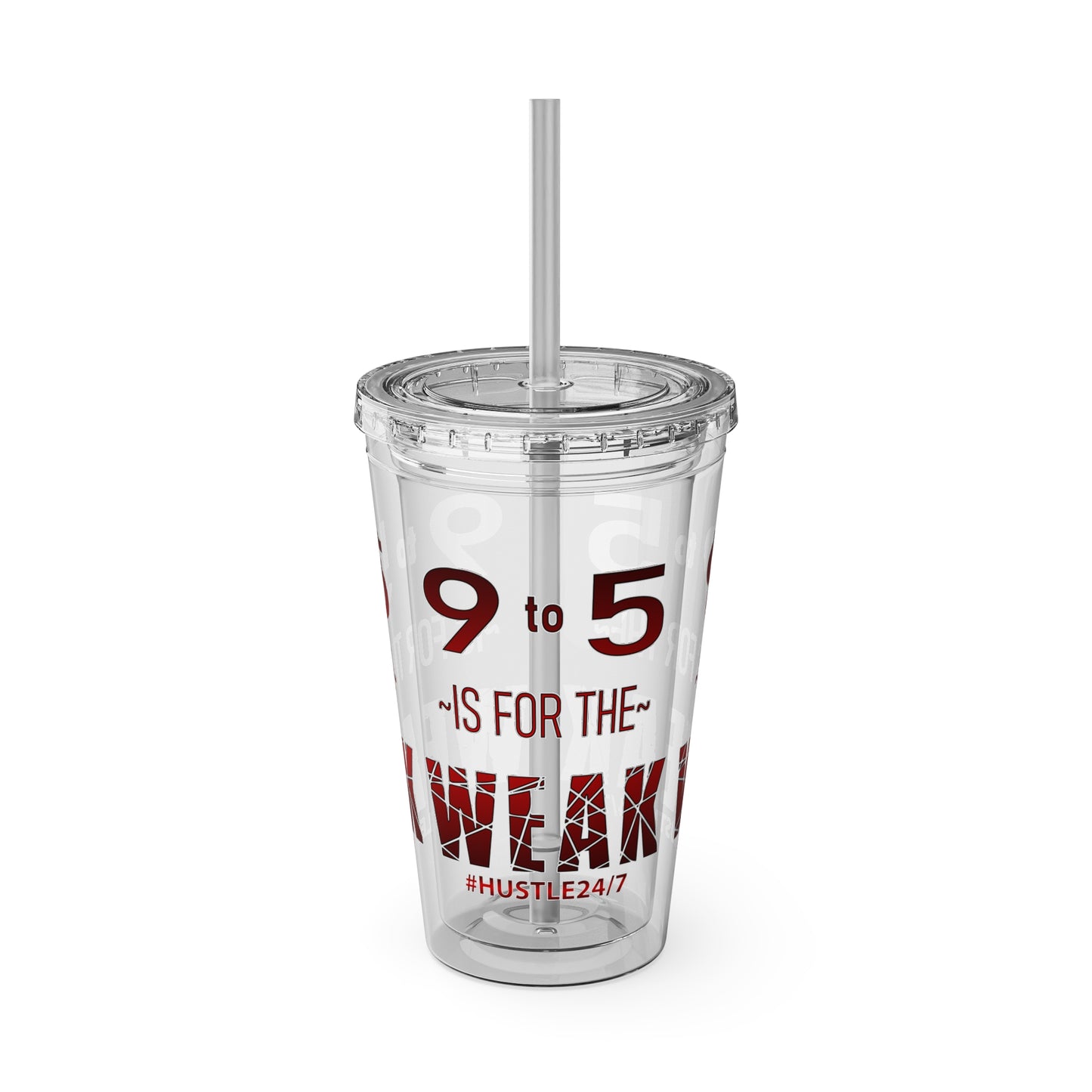 9 to 5-Sunsplash Acrylic Tumbler with Straw, 16oz