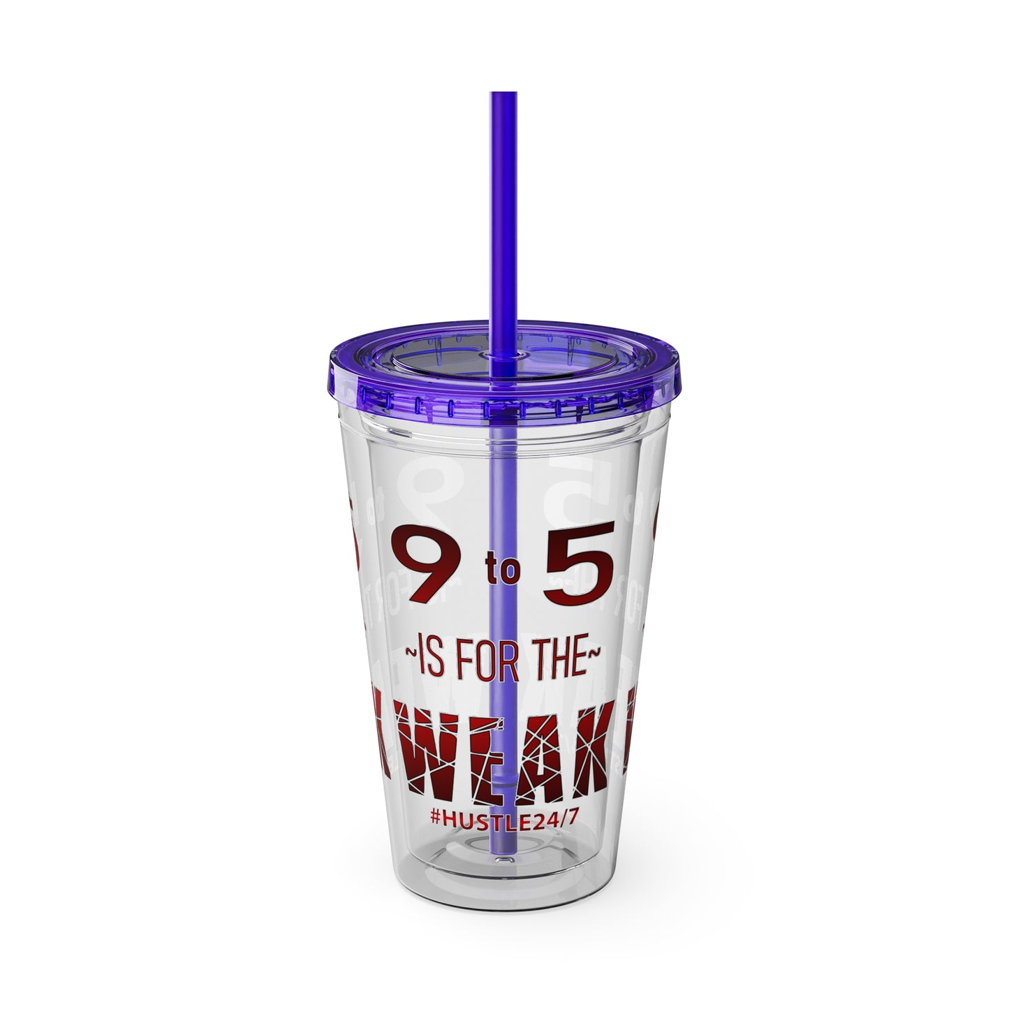 9 to 5-Sunsplash Acrylic Tumbler with Straw, 16oz