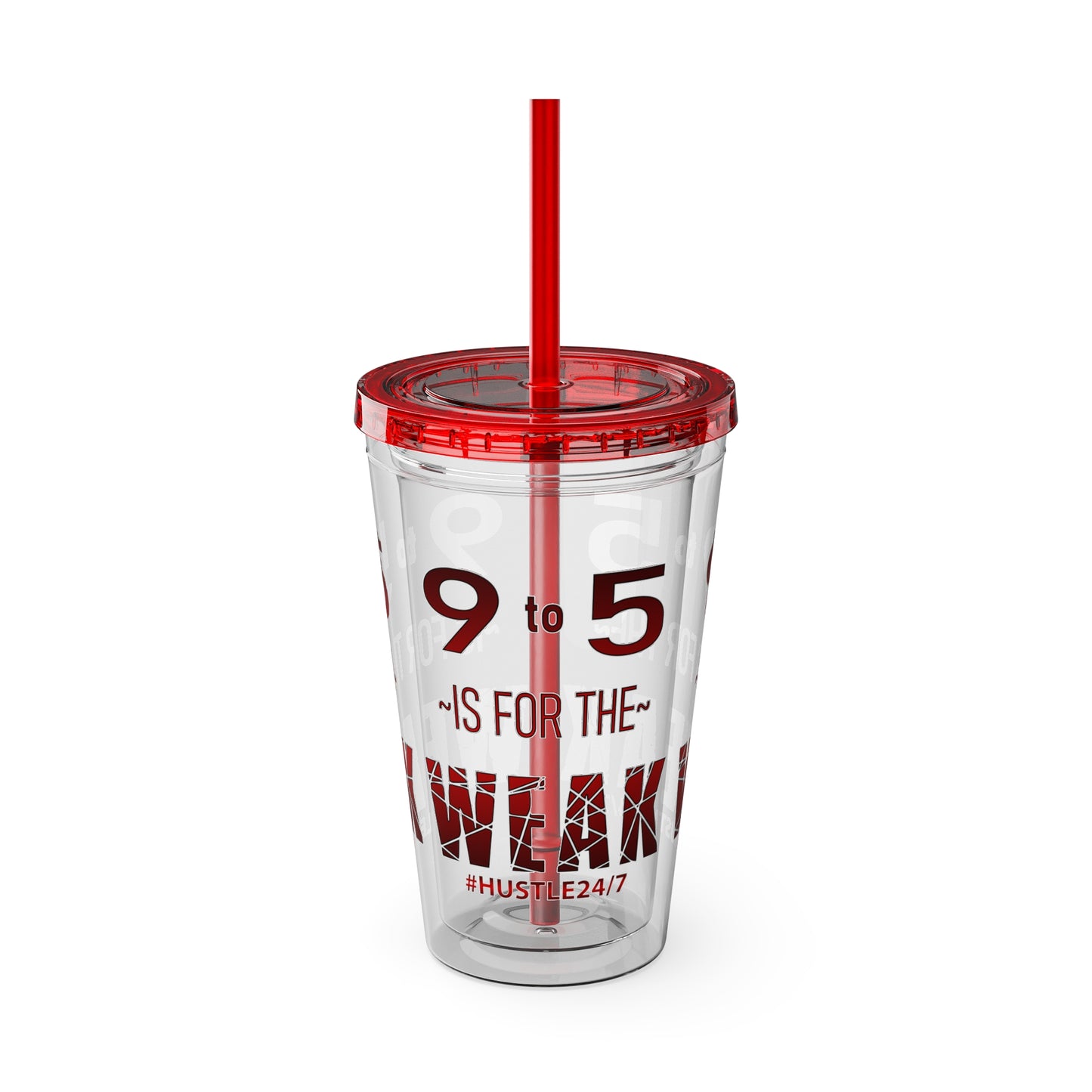 9 to 5-Sunsplash Acrylic Tumbler with Straw, 16oz