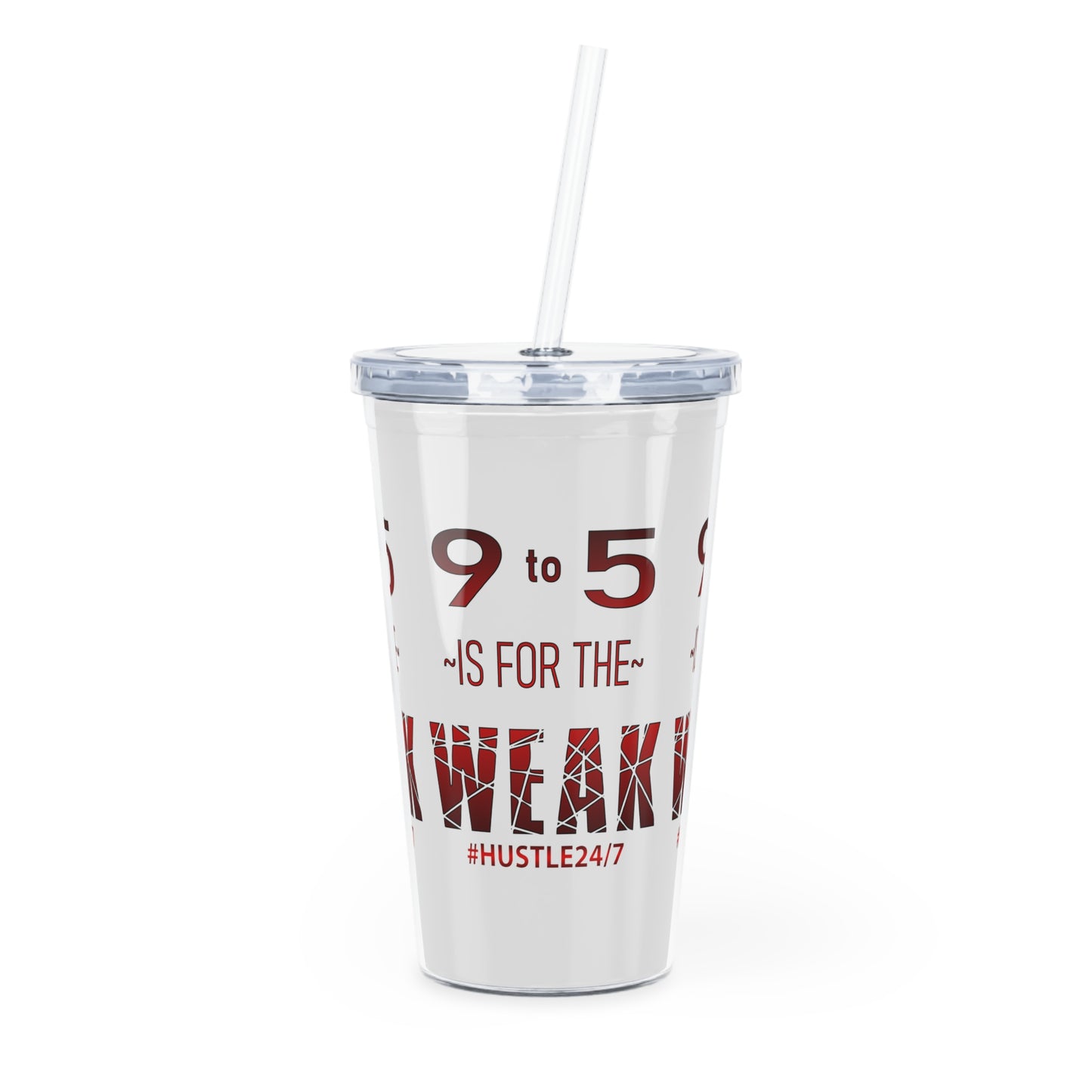 9 to 5-Plastic Tumbler with Straw, 20oz