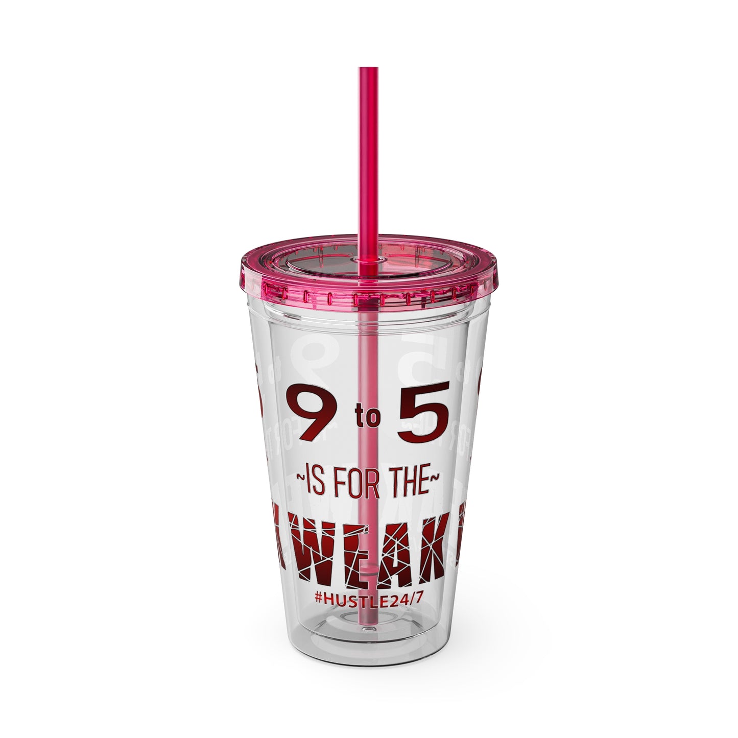 9 to 5-Sunsplash Acrylic Tumbler with Straw, 16oz