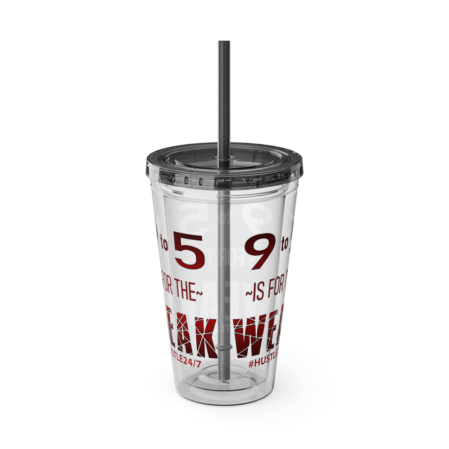 9 to 5-Sunsplash Acrylic Tumbler with Straw, 16oz