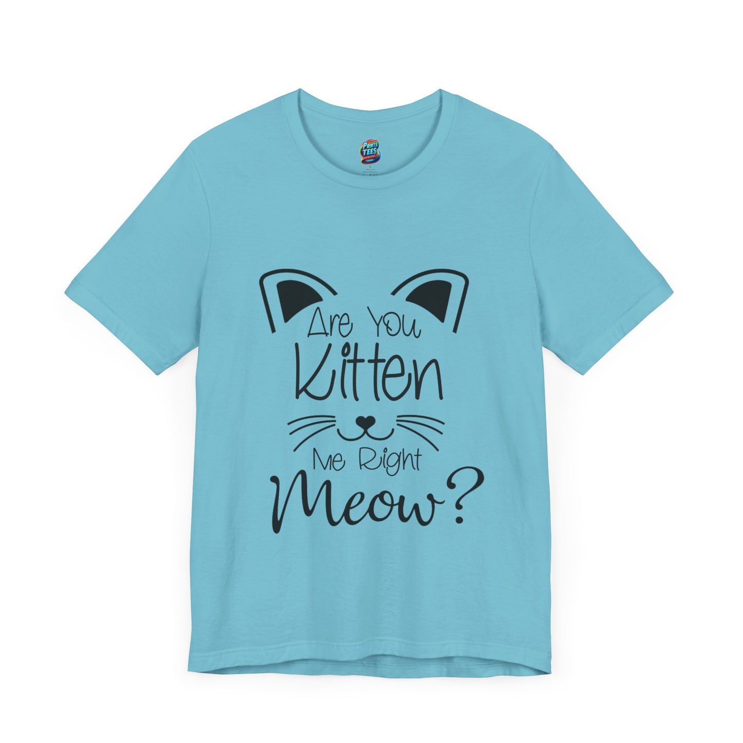 Are You Kitten Me Black-Jersey Knit T-Shirt