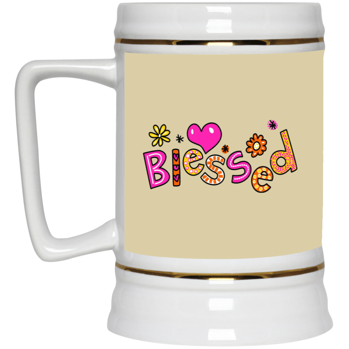 Blessed Flowers-Beer Stein 22oz.