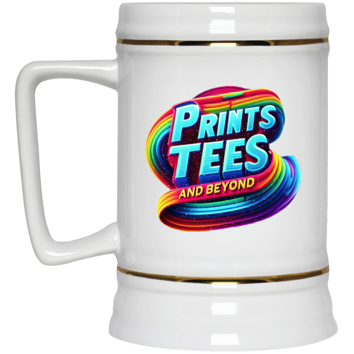 PTB-Gold Trim Beer Stein 22oz