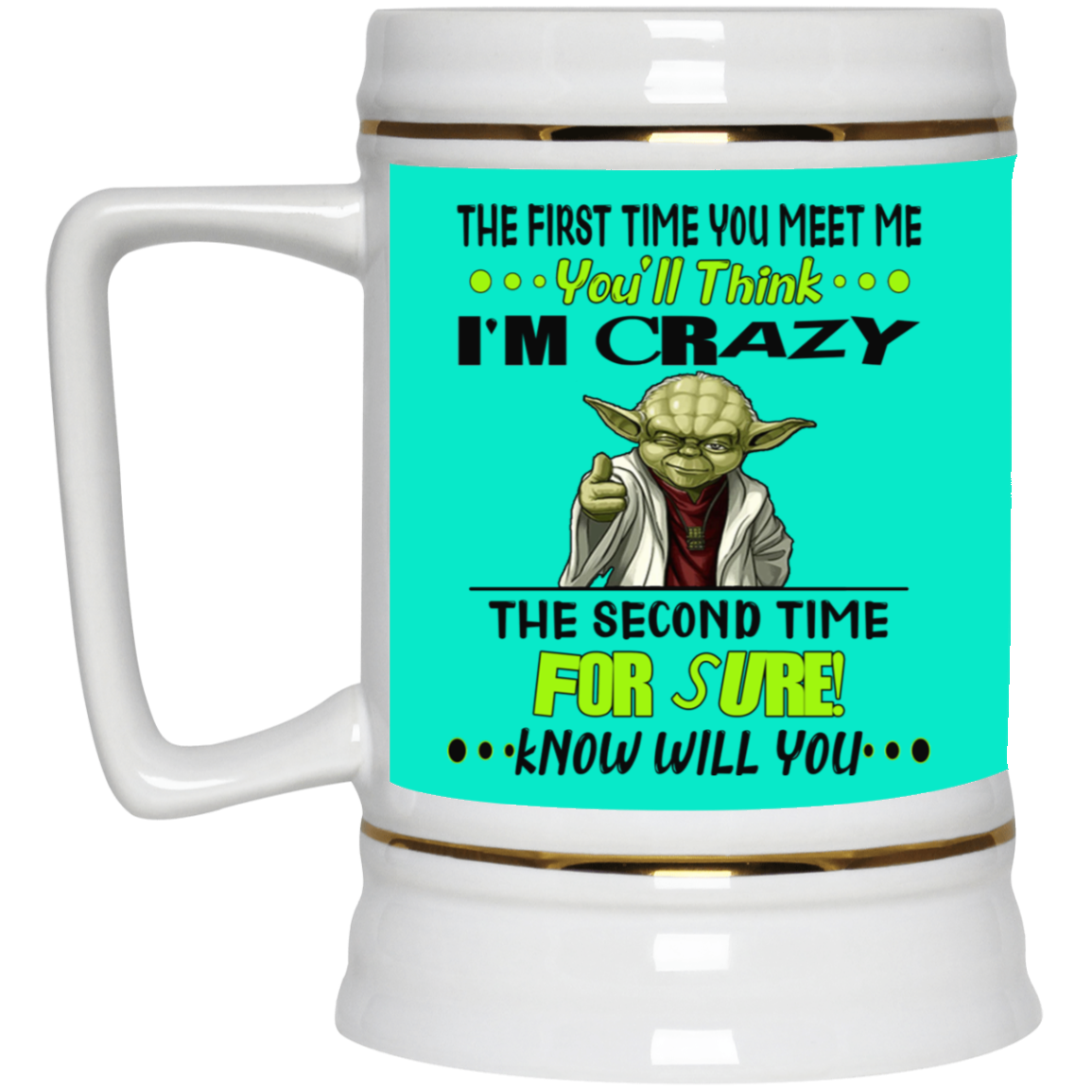 Crazy Yoda-Beer Stein 22oz.