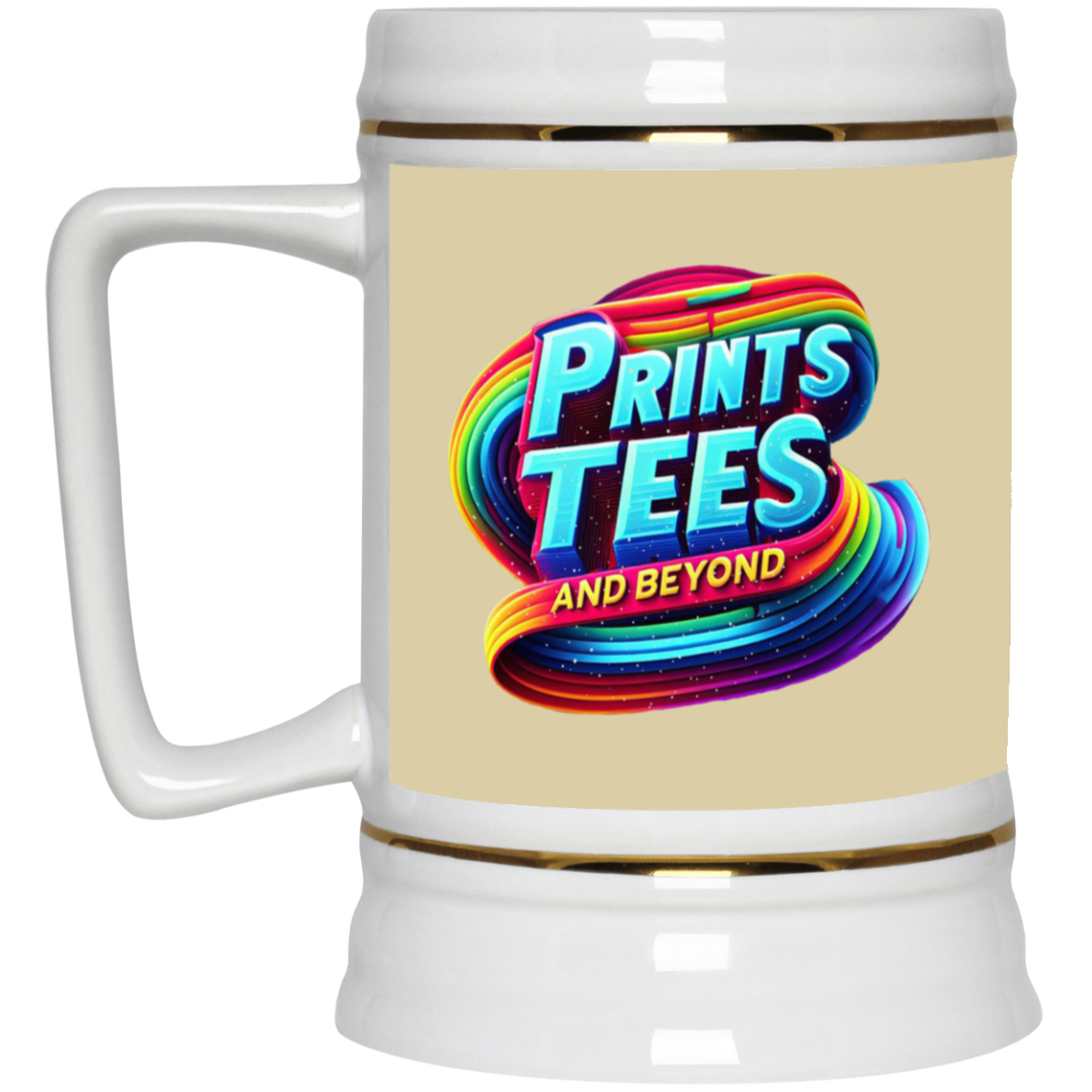 PTB-Gold Trim Beer Stein 22oz