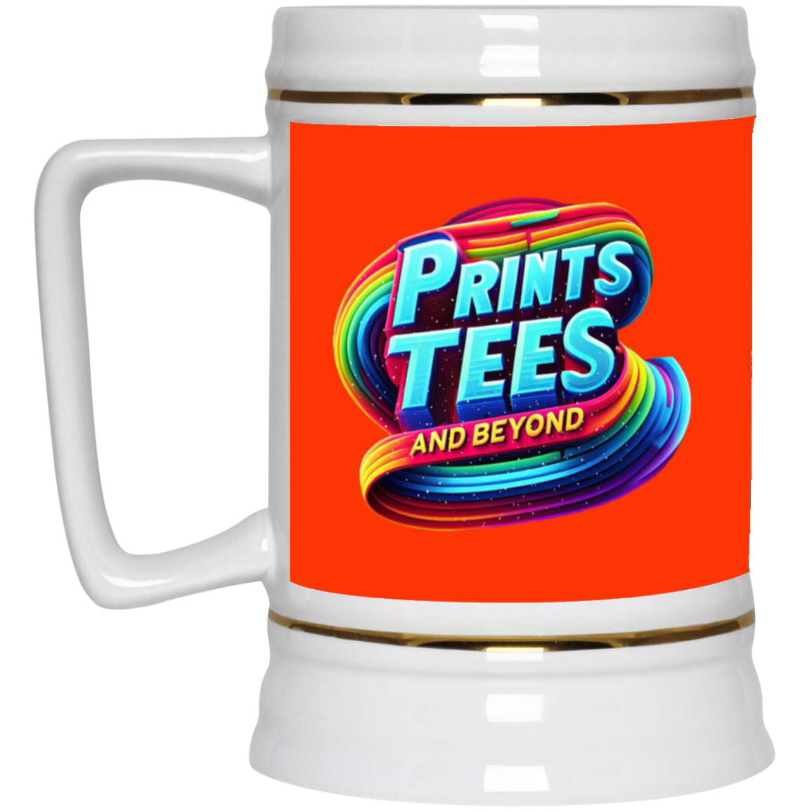 PTB-Gold Trim Beer Stein 22oz