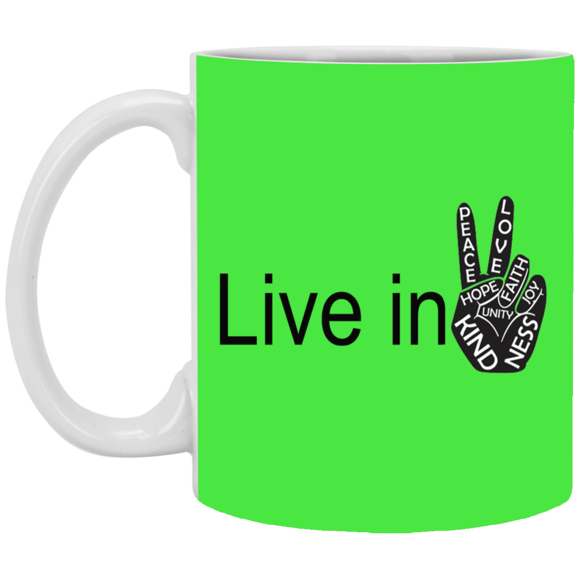 Hand Peace-11oz White Mug