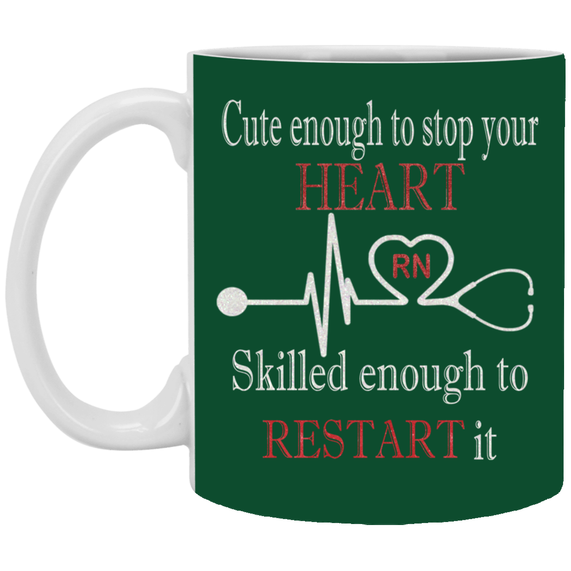 Stop Heart-11oz White Mug