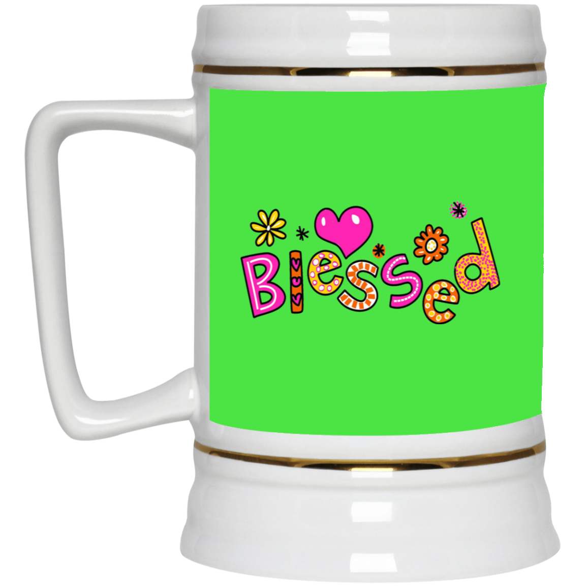 Blessed Flowers-Beer Stein 22oz.